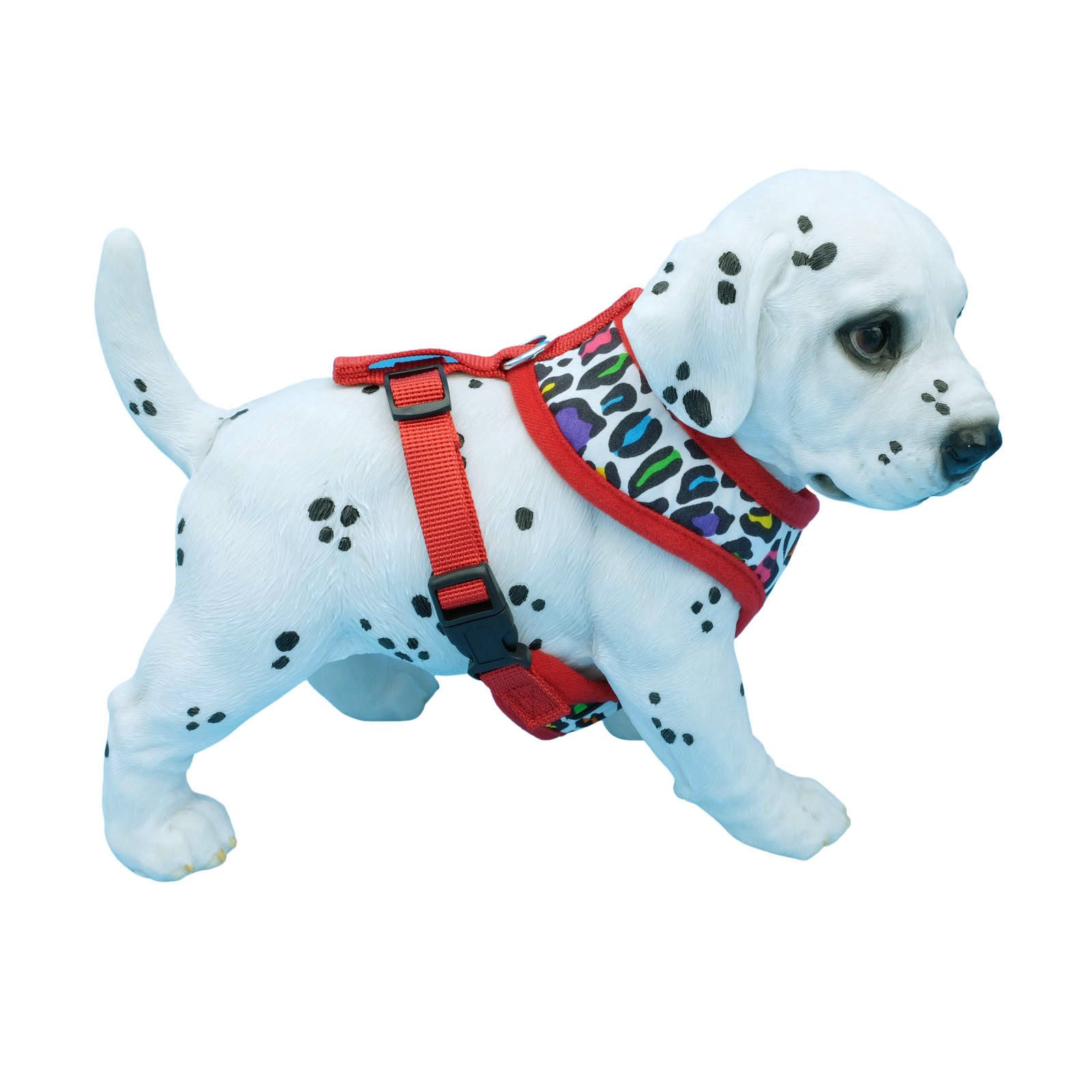 Alvonja Hunde-Geschirr Hundegeschirr kleine, mittlere, große Hunde Welpen Leo rot, L, Polyester, verstellbar, verschiedene Größen