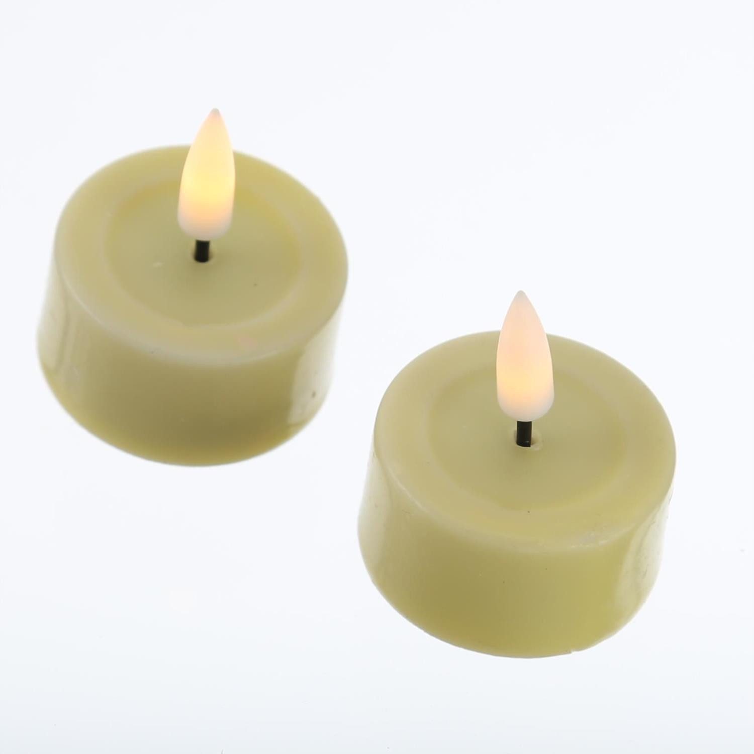 Deluxe Homeart LED-Kerze LED Teelichter MIA flackernd mit Batterie D: 4,1cm gelb 2 Stück (2-tlg)