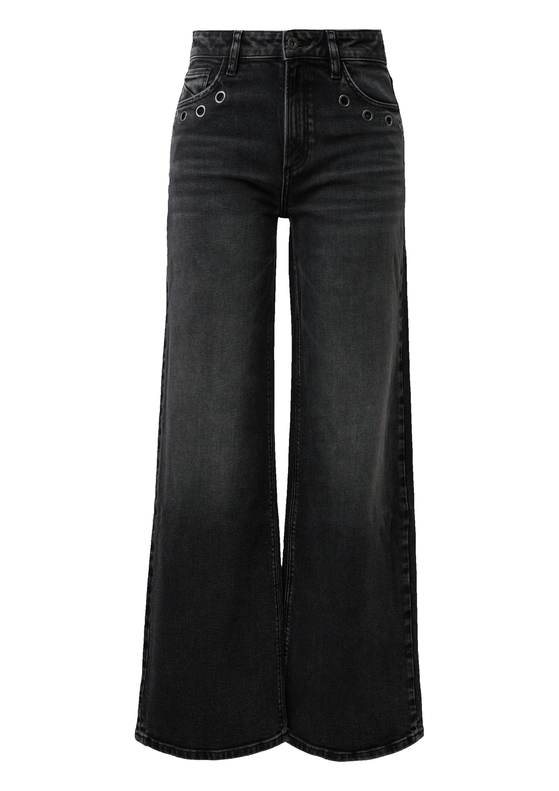 QS Weite Jeans Jeans-Hose CATIE Jeans Catie / Slim Fit / High Rise / Wide L günstig online kaufen