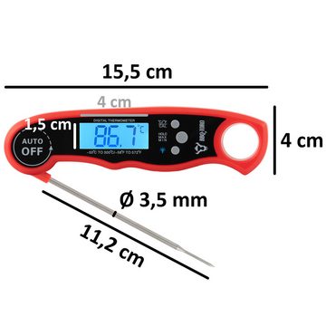 BBQ-Toro Grillthermometer Fleischthermometer mit LCD Display, digitales Bratenthermometer, 1-tlg., Leichte Reinigung