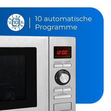 exquisit Mikrowelle MW 9025 H-3, 25,00 l, digitaler Timer, Grill und Heißluft, 10 Automatikprogramme