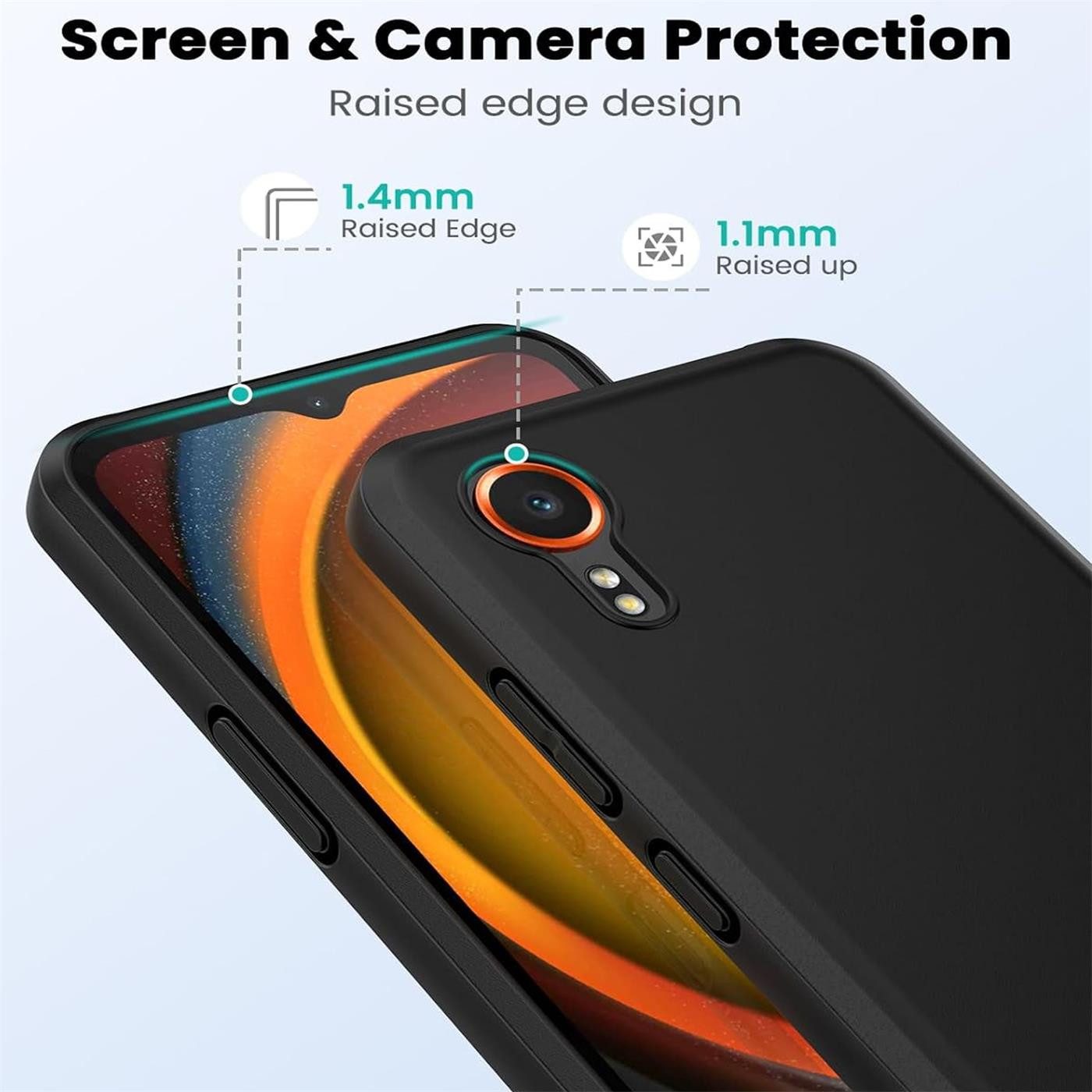 CoolGadget Handyhülle Black Series Handy Hülle für Samsung Galaxy XCover 7 6,6 Zoll, Edle Silikon Schlicht Robust Schutzhülle für Samsung XCover 7 Hülle – Bild 4 von 5