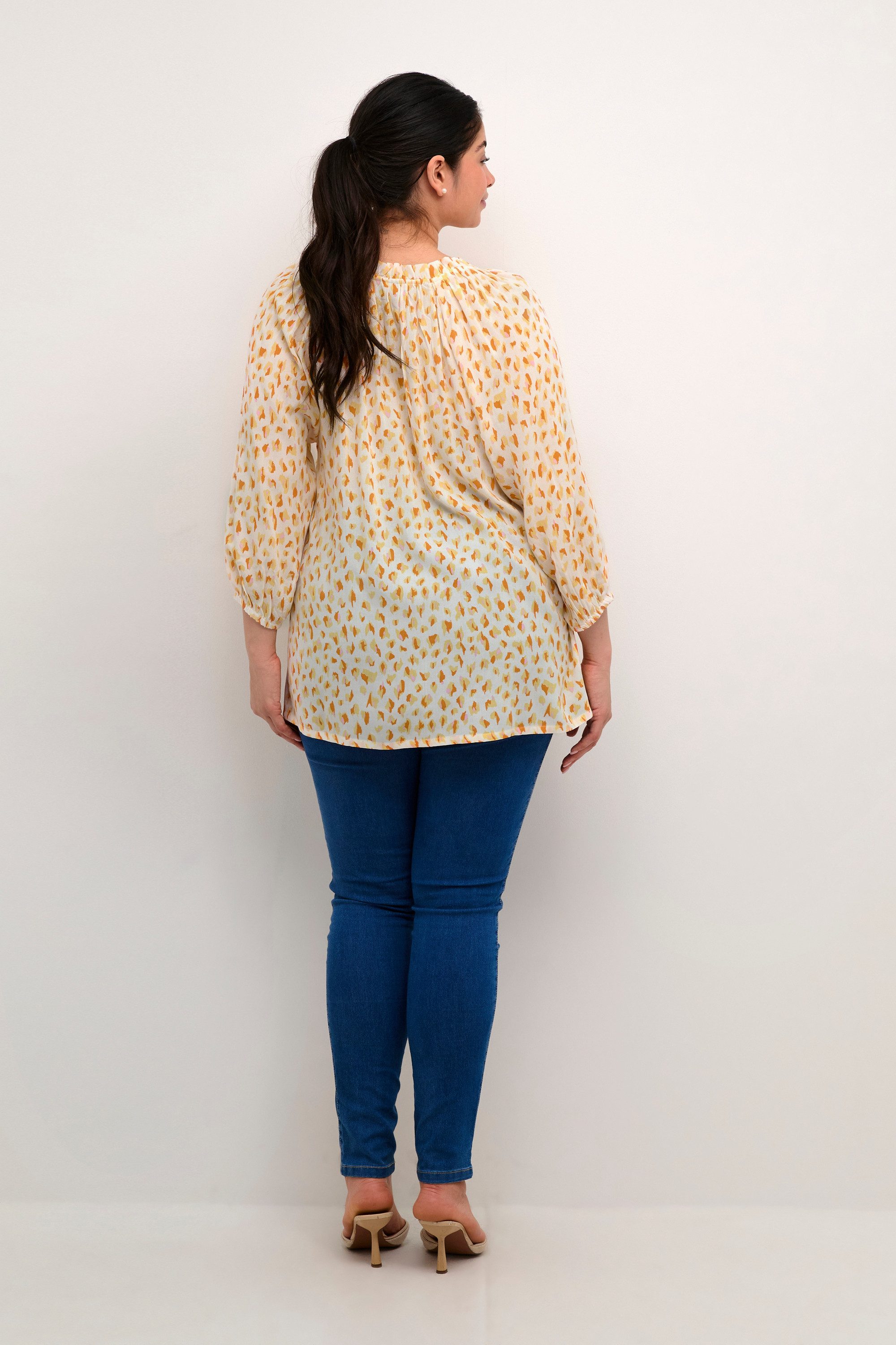 KAFFE Curve Langarmbluse Langarm-Bluse KCsigrida Große Größen