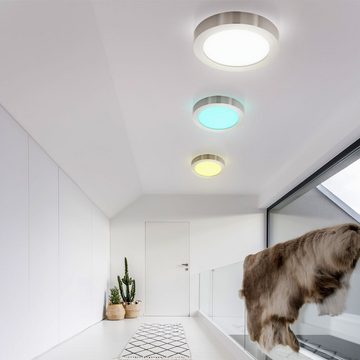 EGLO LED Deckenleuchte, LED-Leuchtmittel fest verbaut, Warmweiß, Farbwechsel, RGB LED Decken Lampe Wohn Zimmer Strahler Flur Leuchte