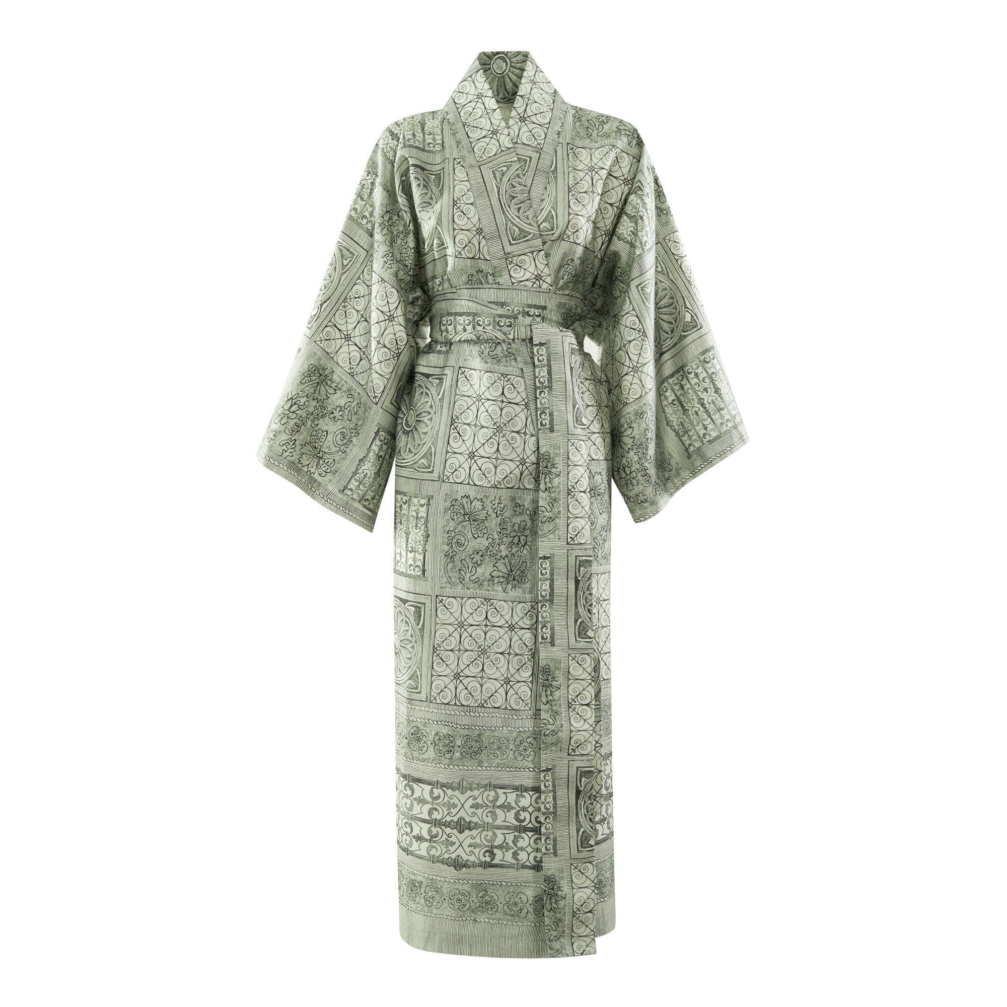 Bassetti Kimono BOLSENA, wadenlang, Baumwolle, Gürtel, aus satinierter  Baumwolle