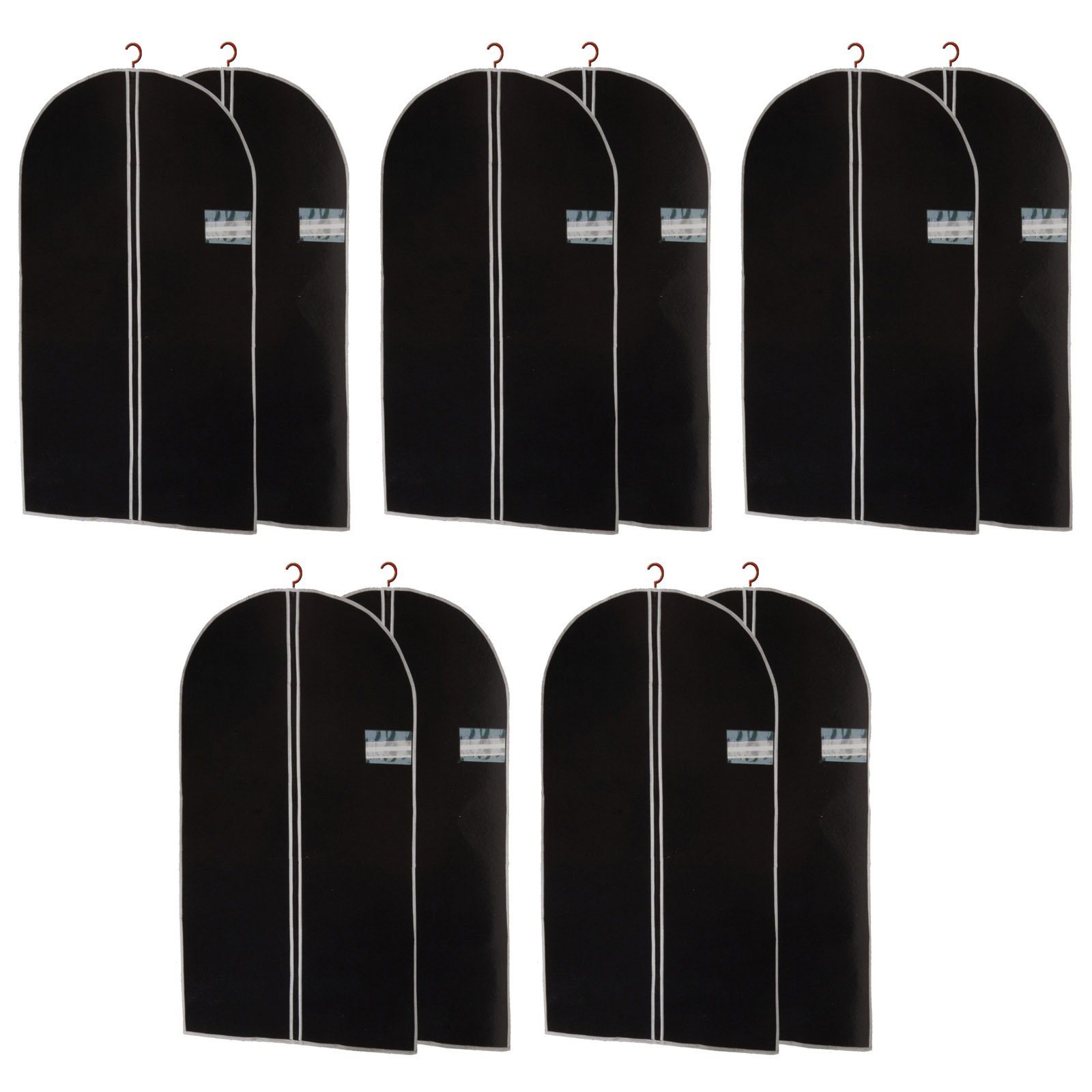 HAC24 Kleidersack Kleiderhülle Schutzhülle Kleidersack Aufbewahrungs Hülle Vliesstoff (Set, 10 St., 150 x 60 cm) mit Reißverschluss & Sichtfenster