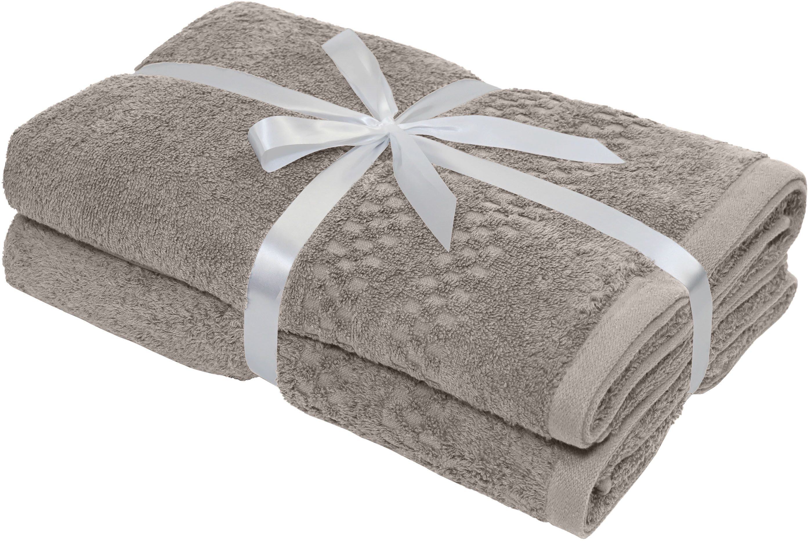 OTTO home Duschtücher Regona, Duschtücher 70x140cm, flauschig und weich, 500 gr/m², Frottier (Set, 2-St), Premium Handtücher mit Bordüre, Set, 100% Baumwolle, 5 Jahre Garantie