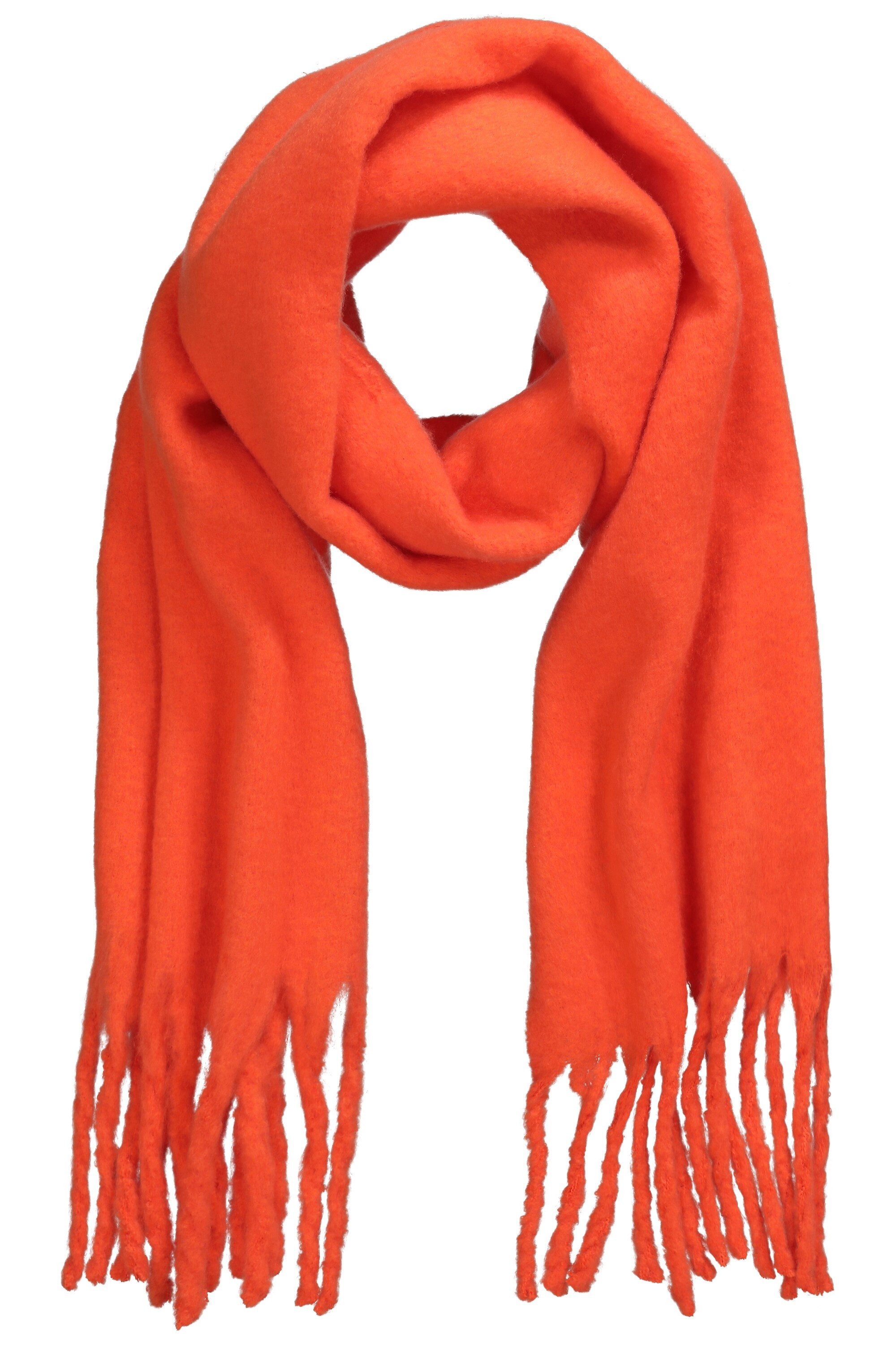 Ulla Popken Halstuch Schal Neon Boucléstrick Fransen günstig online kaufen