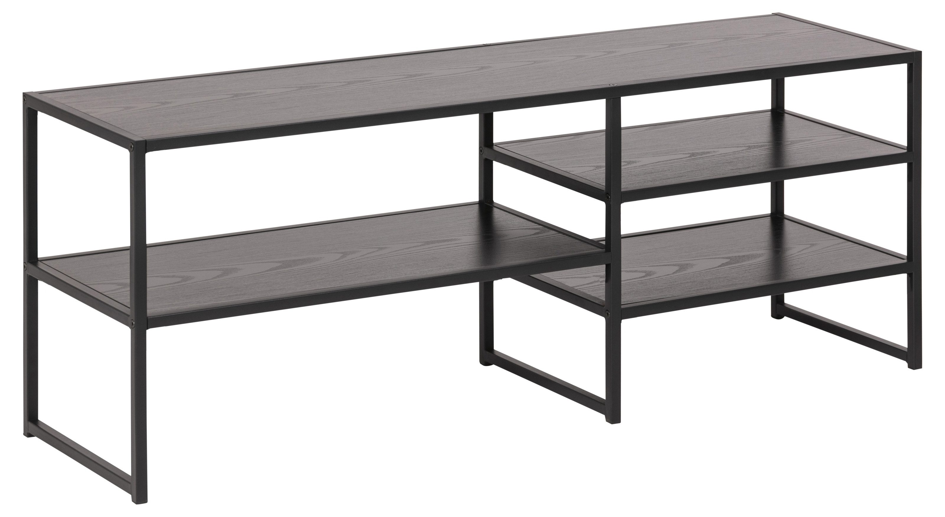freiraum TV-Regal Seaford, in schwarz, MDF, Stahl - 120x46x33cm (BxHxT)