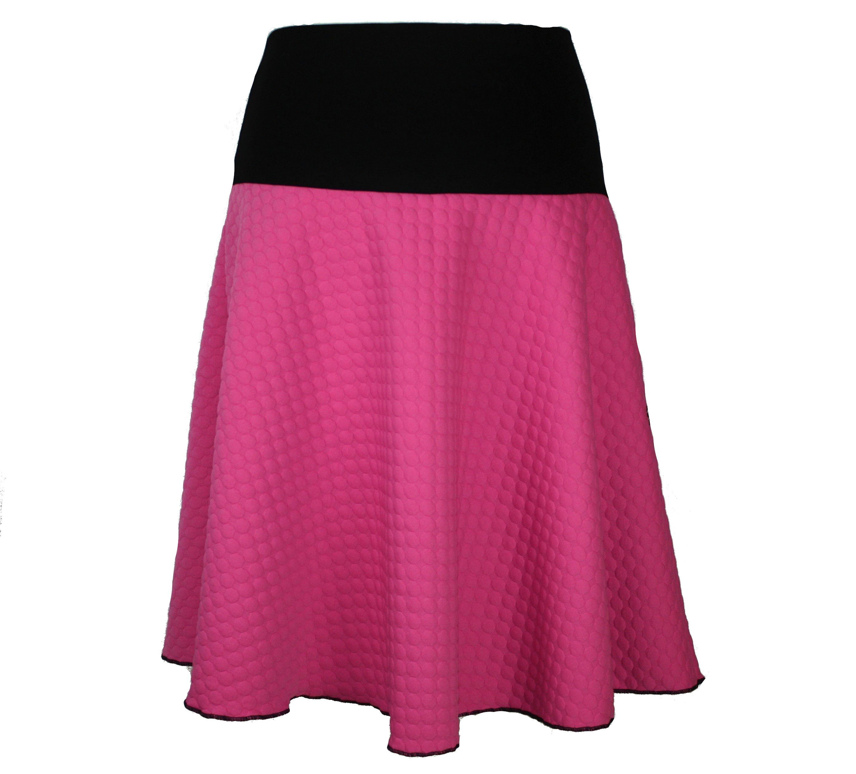 dunkle design A-Linien-Rock Dicker Jacquard Jersey Pink Grün elastischer Bund