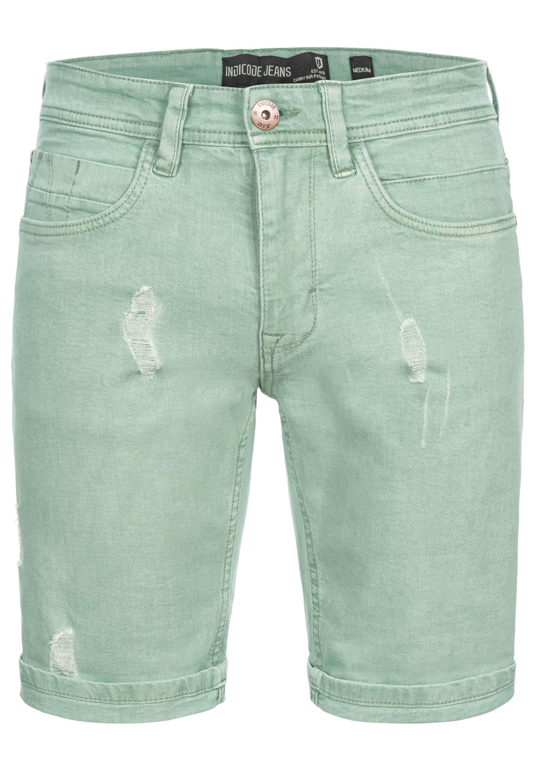 Indicode Jeansshorts Herren Page Jeans Shorts Herrenshorts 5-Pocket-Shorts günstig online kaufen