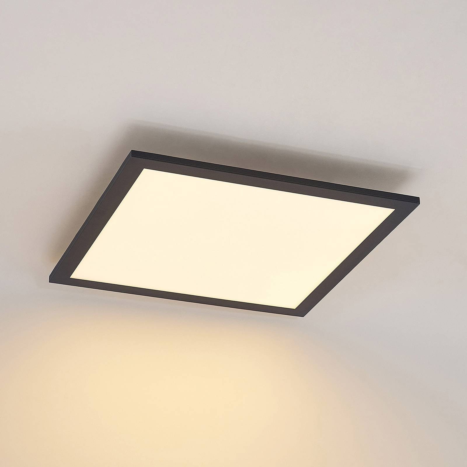 Lindby LED Kunststoff, Aluminium, Schwarz, Panel inkl. tageslicht, Modern, / weiß, 1 dimmbar, fest LED-Leuchtmittel Nelios, warmweiß flammig, Farbwechsel verbaut