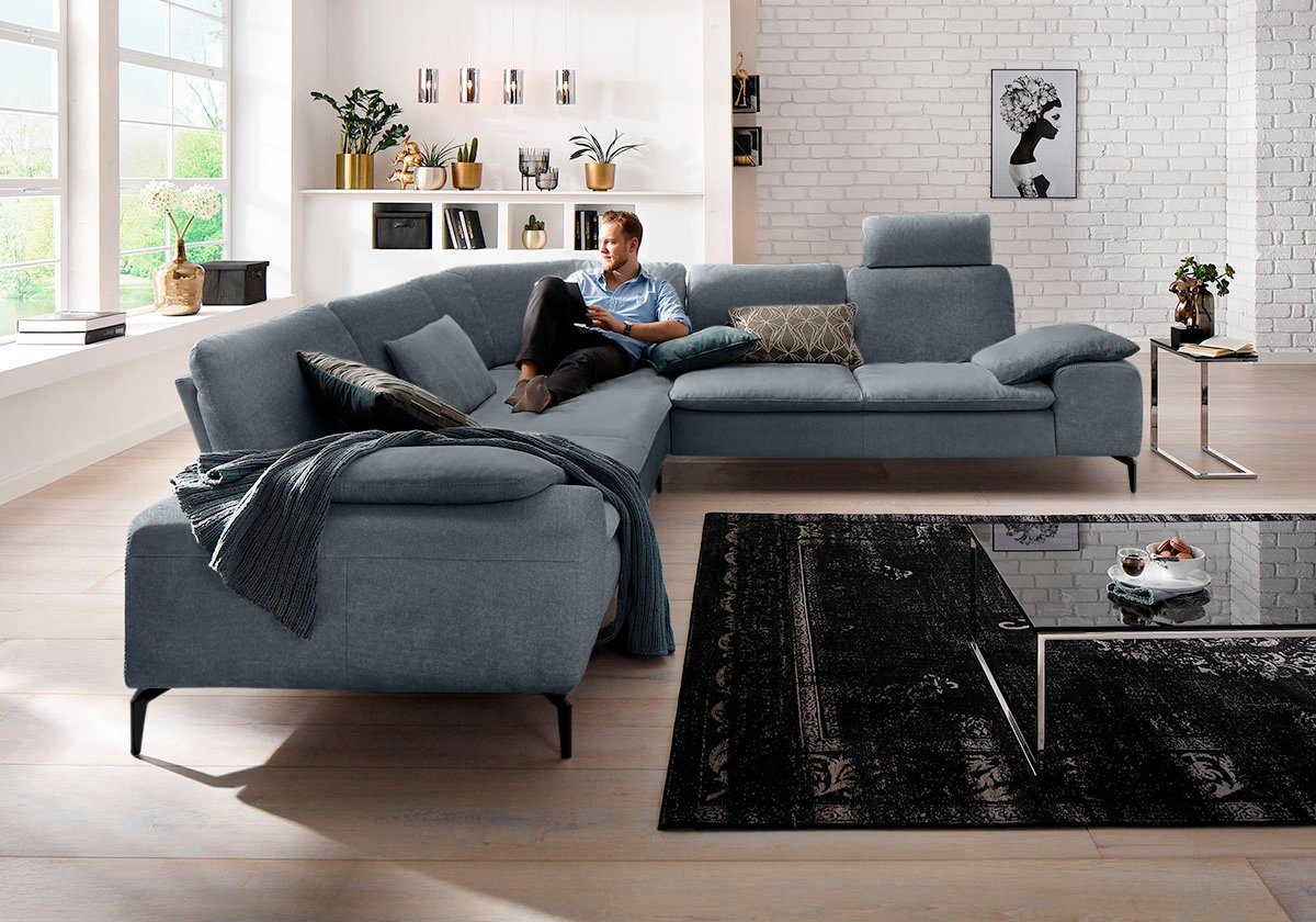 W.SCHILLIG Ecksofa valentinoo, Designsofa, elegant und bequem, L-Form, Set, mit Sitztiefenverstellung, Breite 318 cm