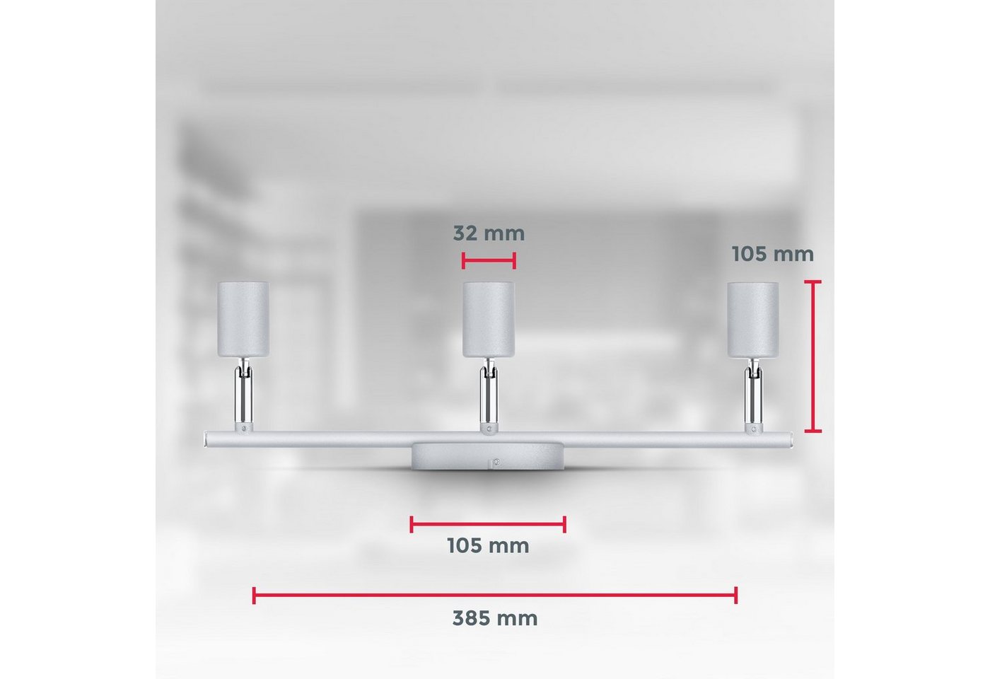 B.K.Licht Deckenleuchte, 3-flammiger LED Deckenspot, 3x 5W Leuchtmittel GU10, 3x 400lm, dreh- schwenkbar, IP20, 4000K neutralweiß, Titanfarbig-kaufen