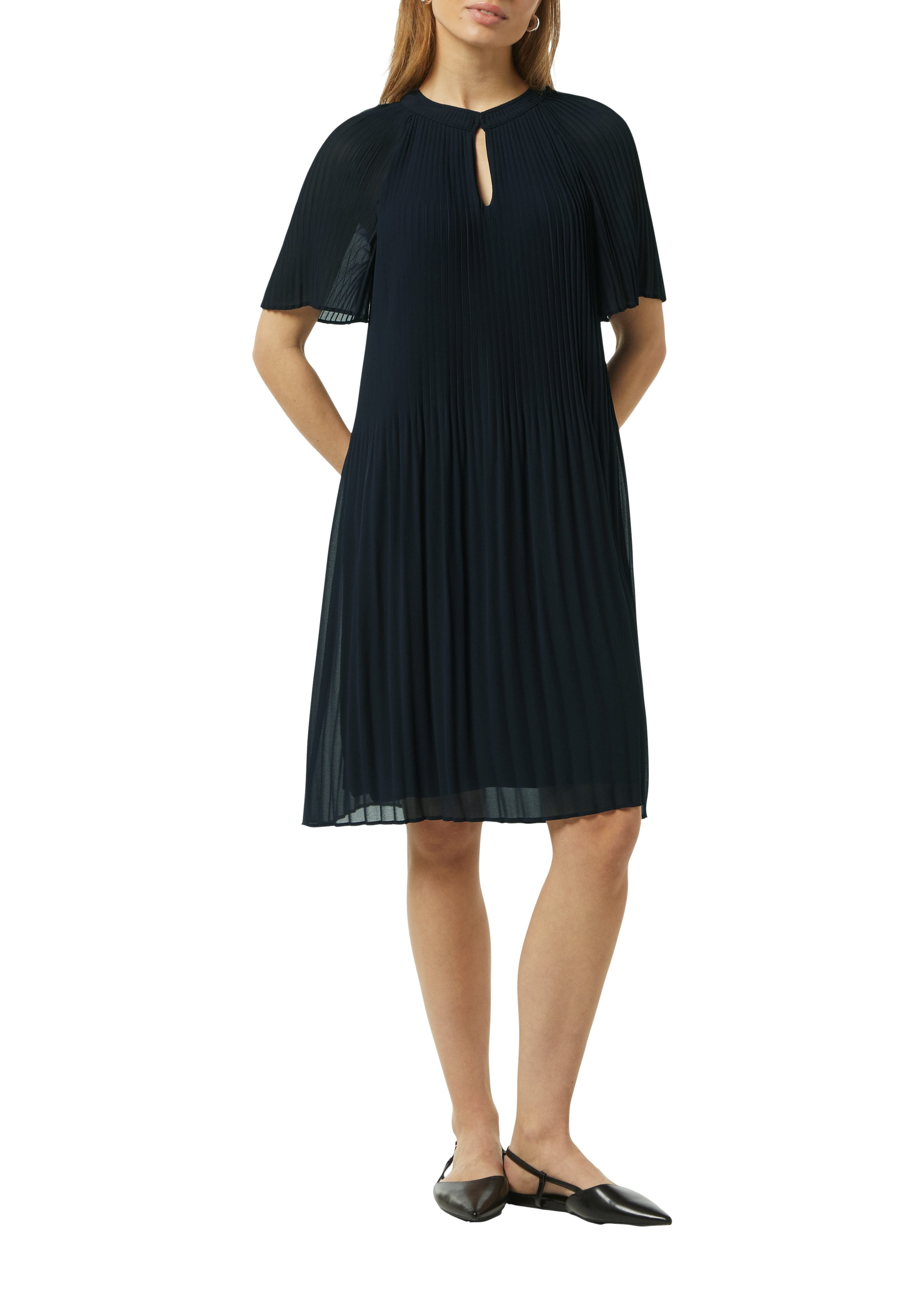 comma Midikleid aus Chiffon, mit Plissee-Falten günstig online kaufen