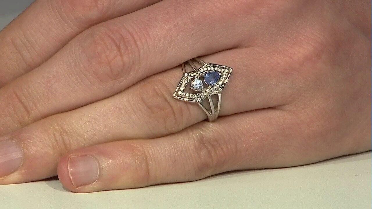 Cavill Silberring Ceylon Saphir & Weißer günstig online kaufen