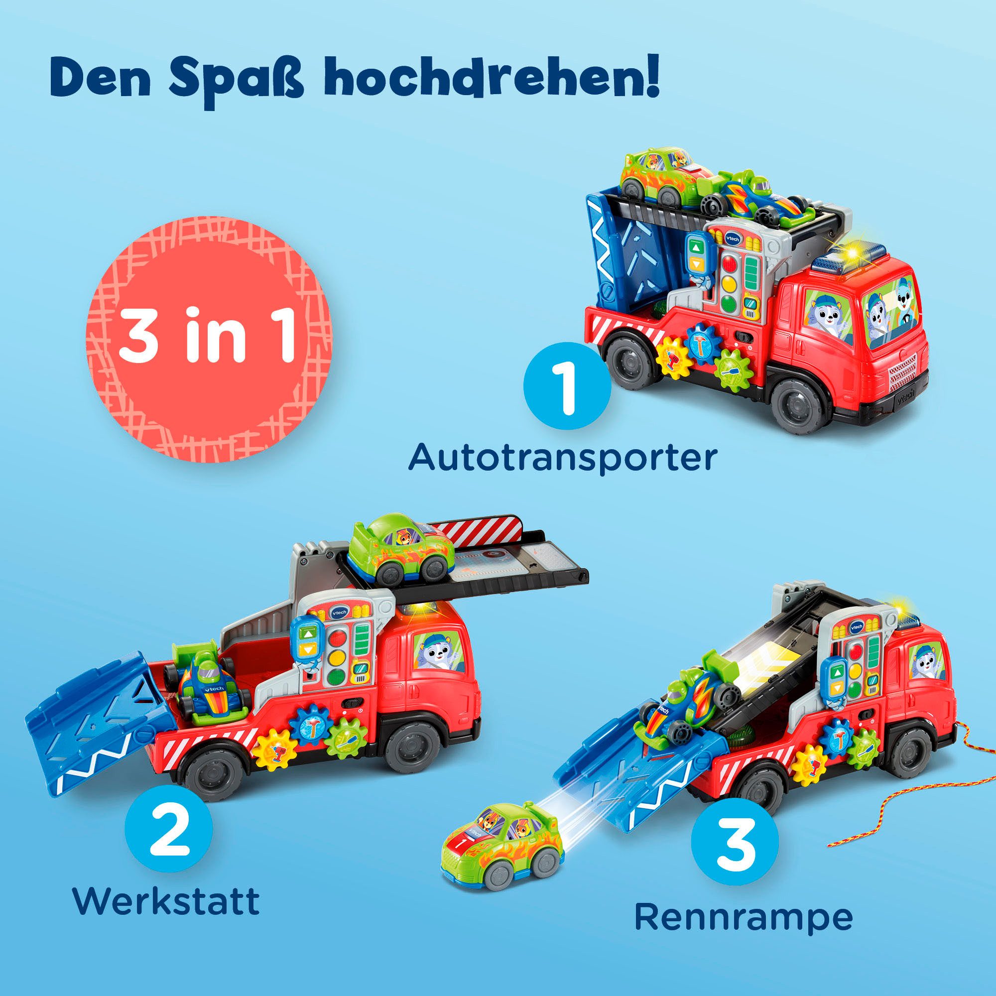 Vtech® Spielzeug-Transporter Babys Autotransporter, mit Licht und Sound