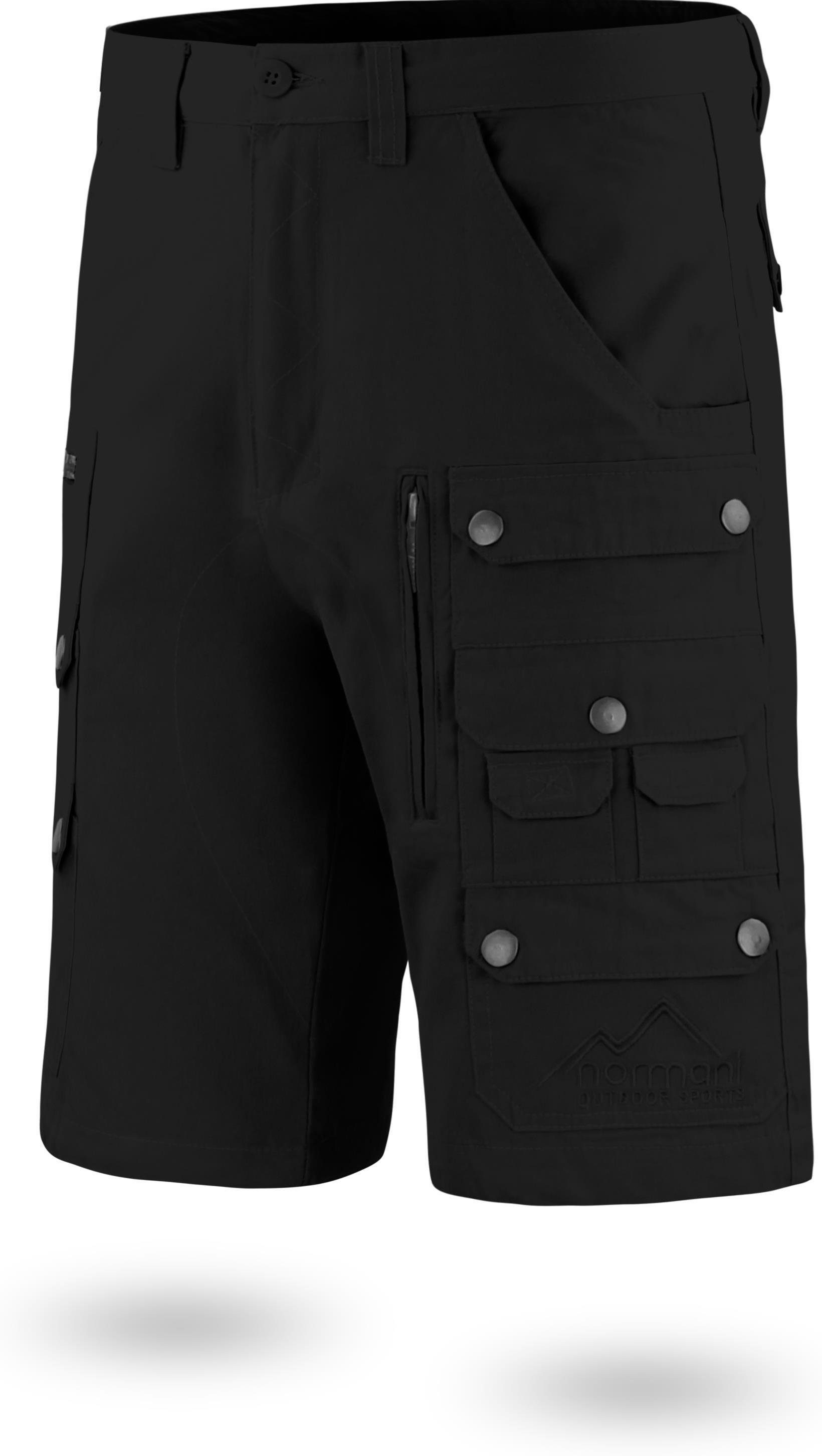 normani Bermudas Herren Shorts Mojave Sommershorts mit diversen Bio-Baumwolle Arbeitsshorts Taschen Cargo-Shorts 100% Schwarz aus kurze