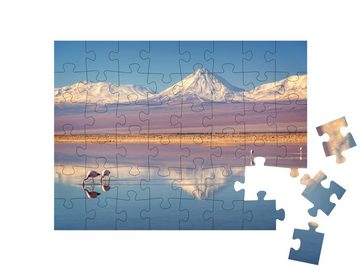 puzzleYOU Puzzle Vulkan Licancabur und Laguna Chaxa, Chile, 48 Puzzleteile, puzzleYOU-Kollektionen Anden