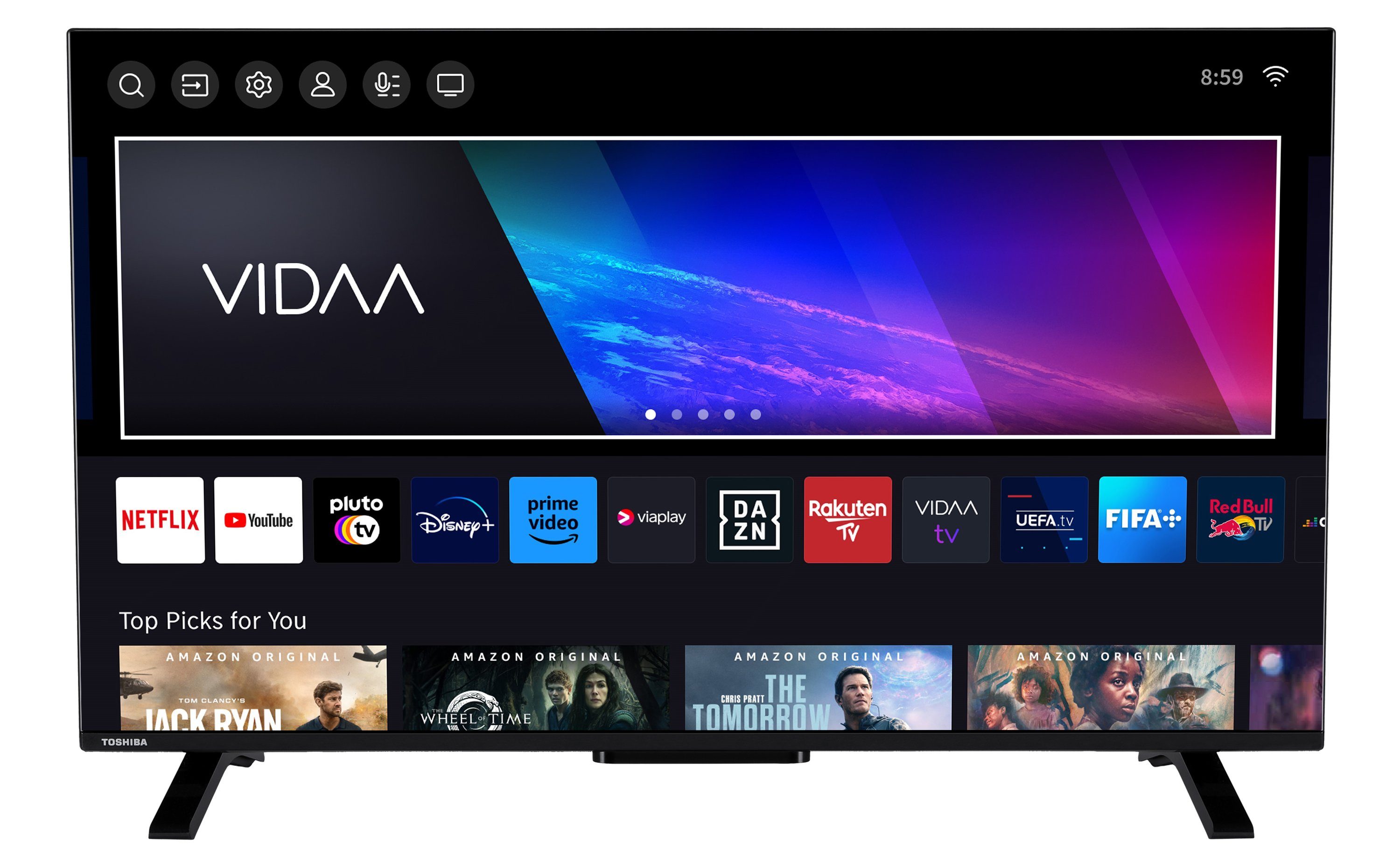 Toshiba 43UV2363DG LCD-LED Телевизоры (108 cm/43 Zoll, 4K Ultra HD, VIDAA Smart TV, HDR, Triple-Tuner, Works with Alexa, Netflix, Prime Video, DAZN uvm)