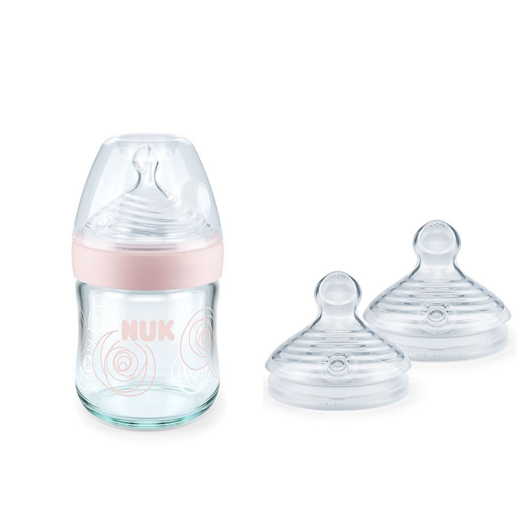 NUK Babyflasche NUK Nature Sense Glasflasche mit 2er Saguer 2s Vortetlset