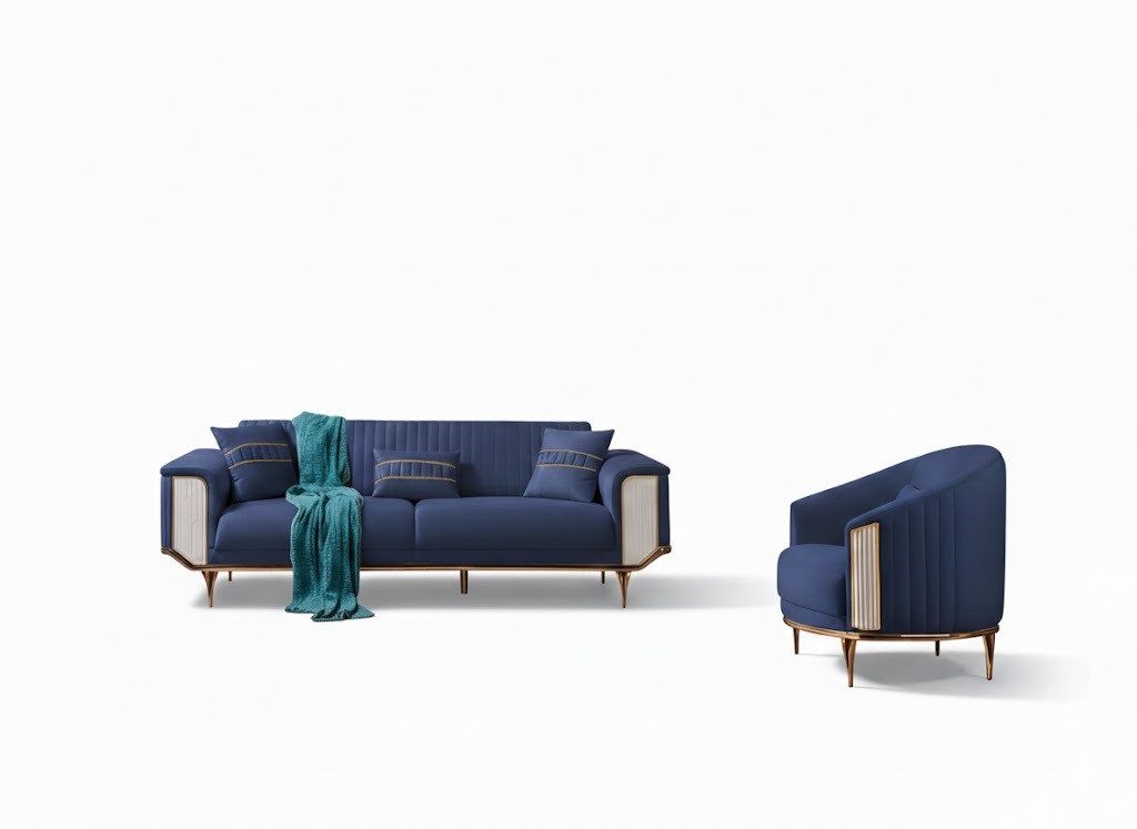 JVmoebel Polstergarnitur Stilvolle Polster-Couch in modernem Design und hochwertigem Material, (2-tlg), Made in Europa