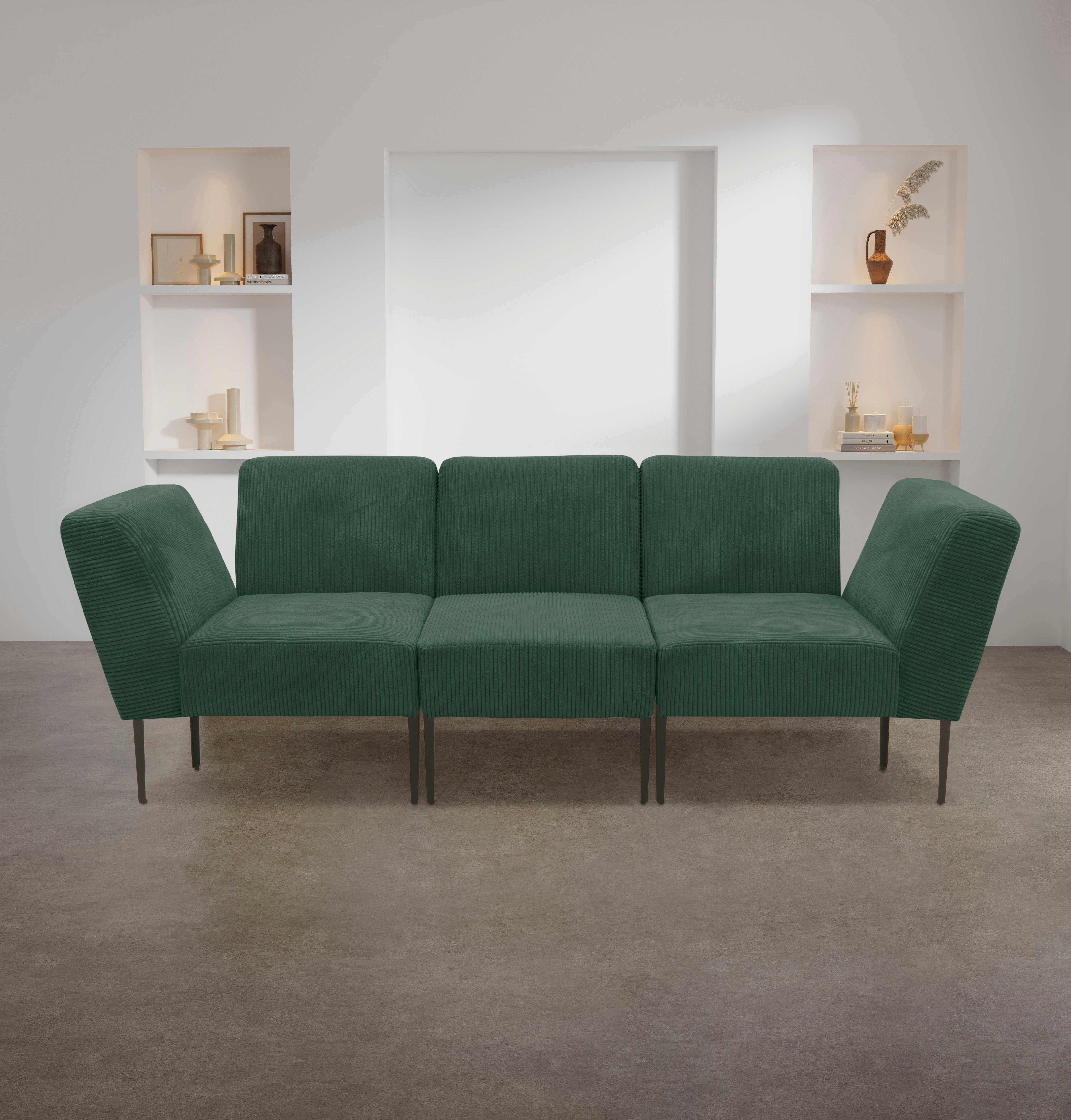 Abschluss Ecke oder - 700010, Sofa-Eckelement collection dunkelgrün DOMO einsetzbar Modul als