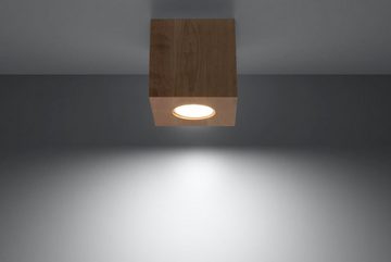 Licht-Erlebnisse Deckenleuchte GEO, ohne Leuchtmittel, Deckenlampe Würfel Holz kompakt klein 10x10x10cm Wohnzimmer Flur