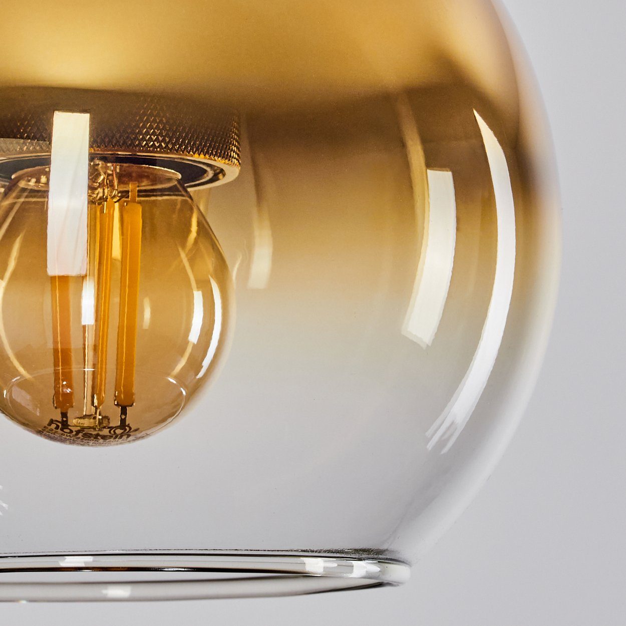 x Hängelampe Metall/Glas max. 1 E27 Altmessingfarben/Goldfarben/Klar, (15cm), mit Hängeleuchte ohne Leuchte in Glas 140cm, Höhe aus aus Schirm Leuchtmittel, hofstein