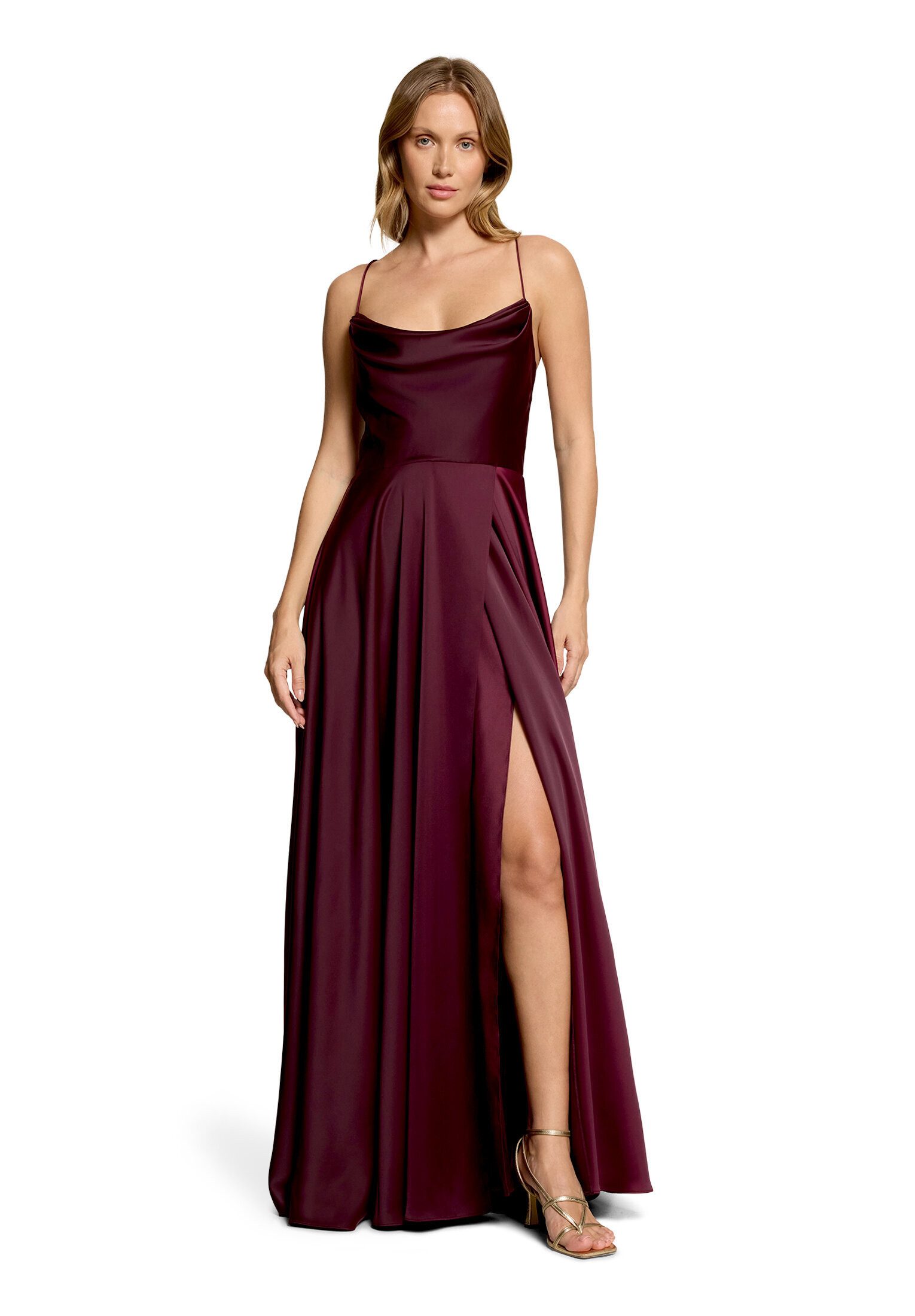 Vera Mont Abendkleid Damen mit Wasserfallausschnitt Material