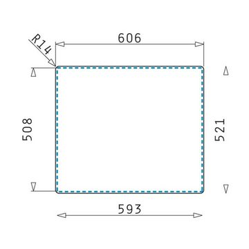 Pyramis Edelstahlspüle Pyramis Einbauspüle PELLA (60,5X52) 1 1/2B Edelstahl poliert, 60,5/52 cm