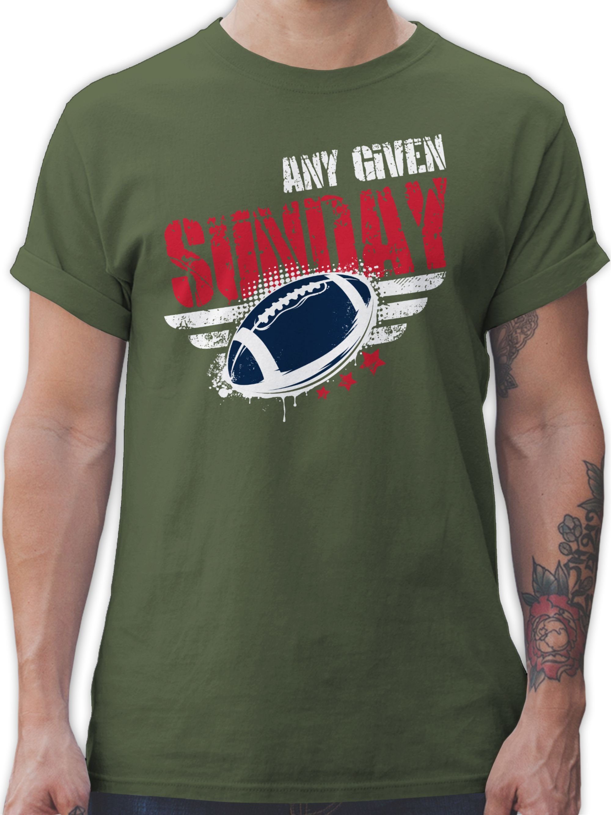 Shirtracer T-Shirt Any Given Sunday Football New England American Football NFL 03 Army Grün