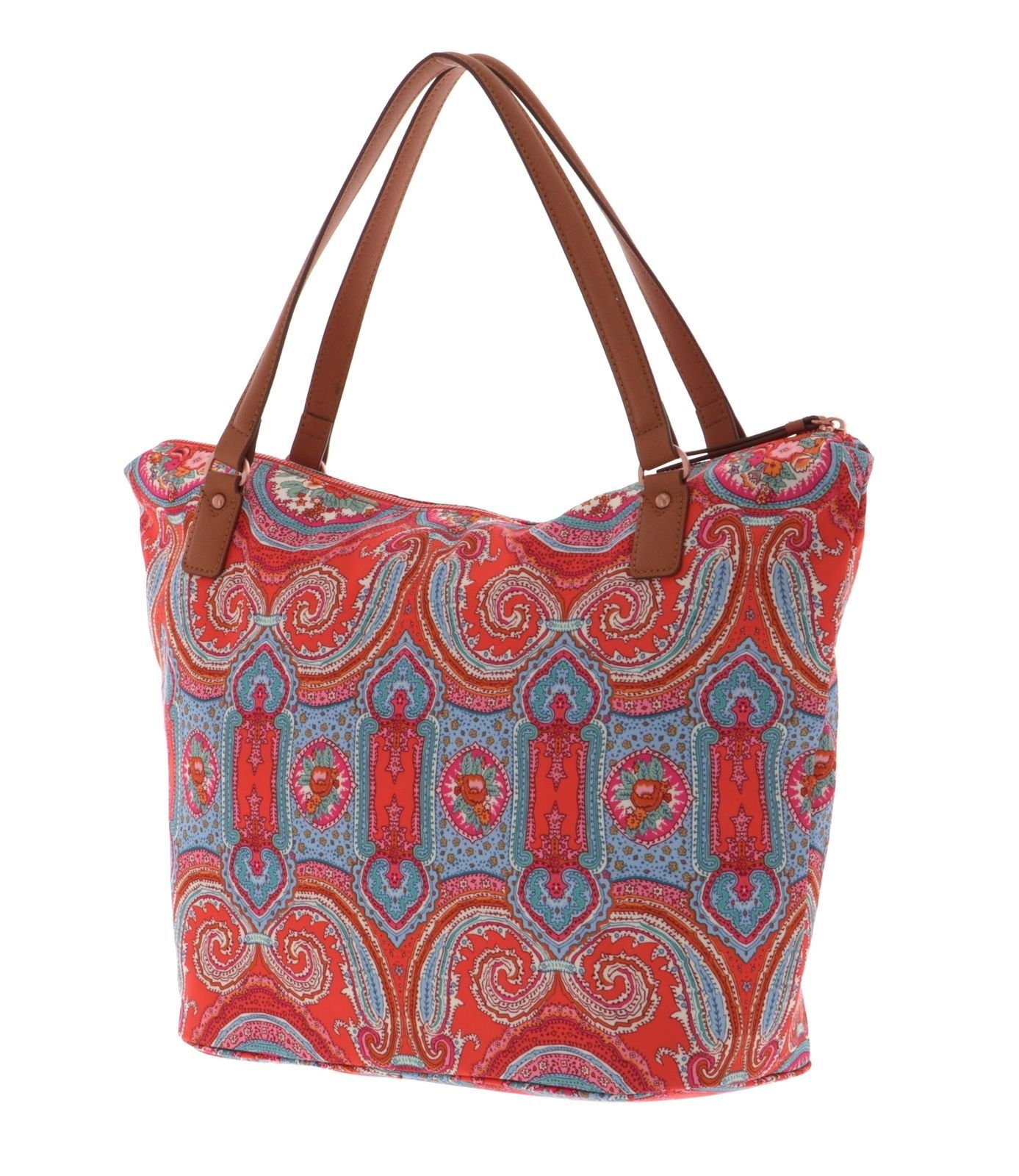 Rose Paisley City Hot Oilily Shopper Coral