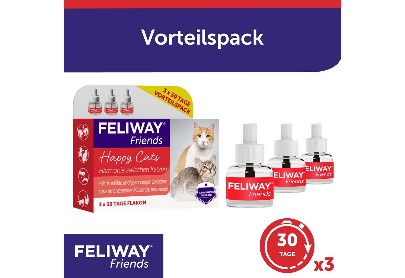 Thumbnail - Feliway Katzenstreu FELIWAY® FRIENDS 3x30 Tage Vorteilspack