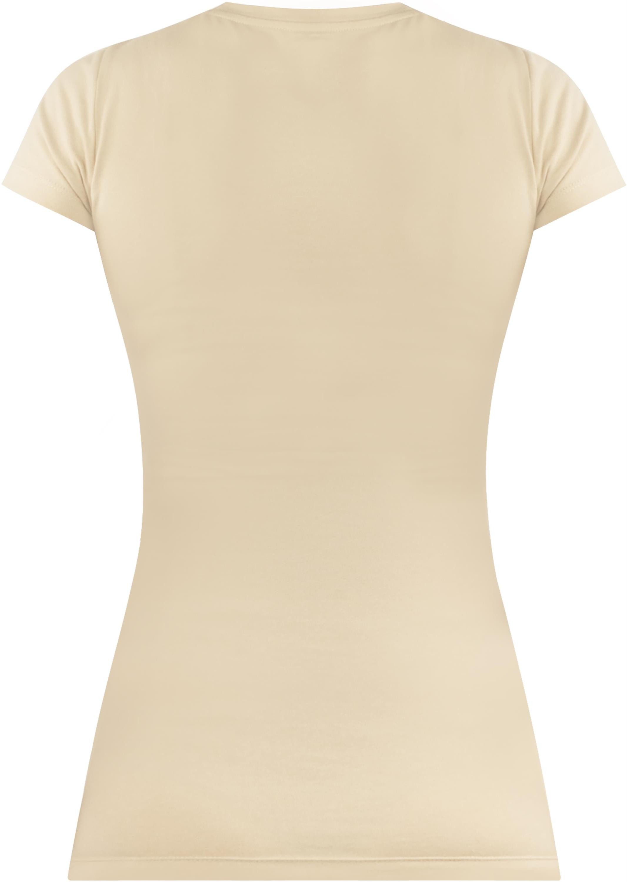 normani Kurzarmshirt Figurbetontes T-Shirt mit V-Ausschnitt günstig online kaufen