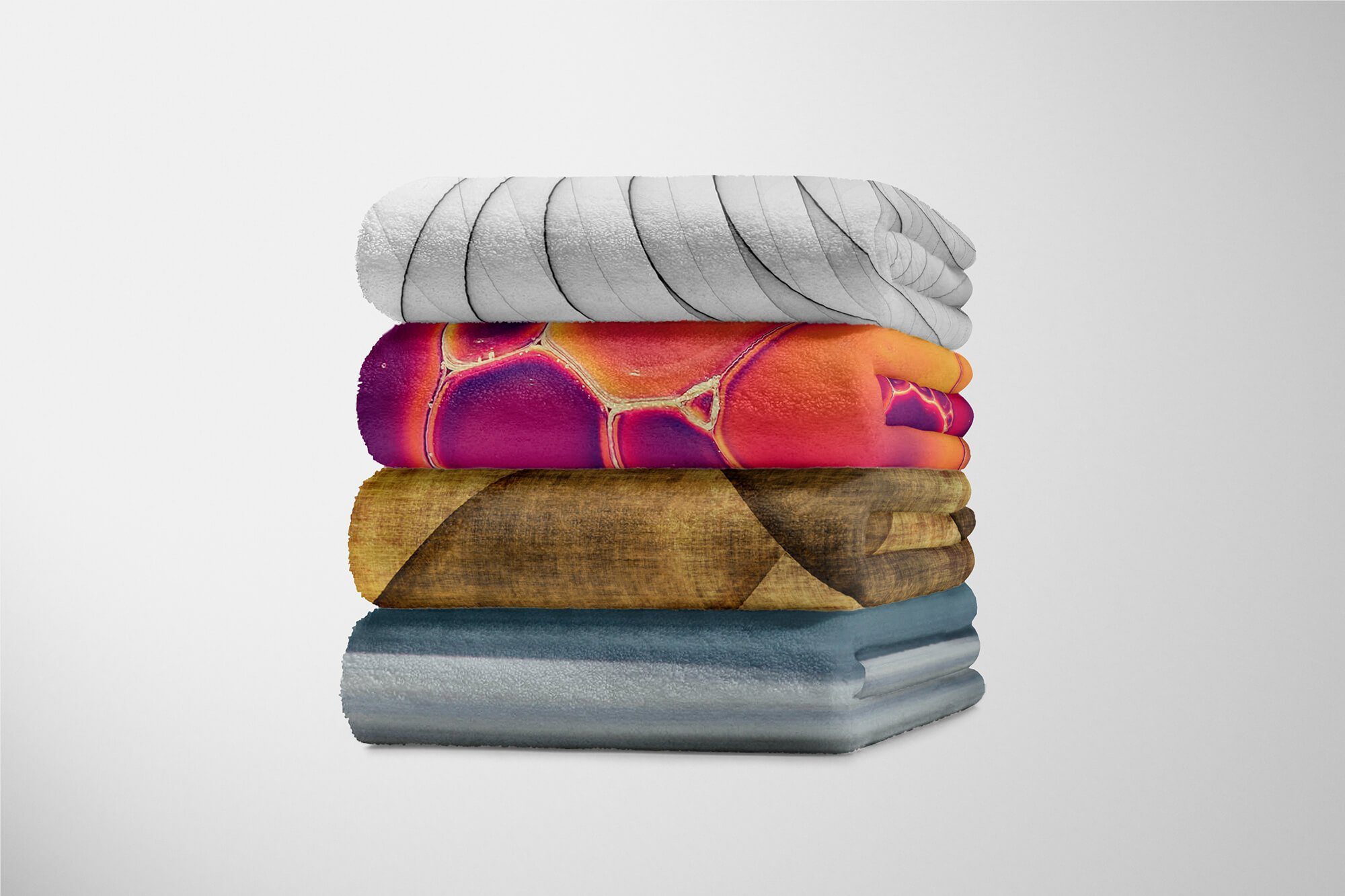 Sinus Art Handtücher Abstrakt, Baumwolle-Polyester-Mix Handtuch Braun (1-St), mit Handtuch Fotomotiv Struktur Kuscheldecke Strandhandtuch Saunatuch