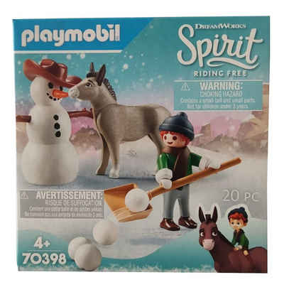 Playmobil® Spielfigur PLAYMOBIL DreamWorks Spirit 70398 Schnee-Abenteuer, (Set, 9-tlg., Schnee-Abenteuer mit Snips & Herrn Karotte, Spielset)