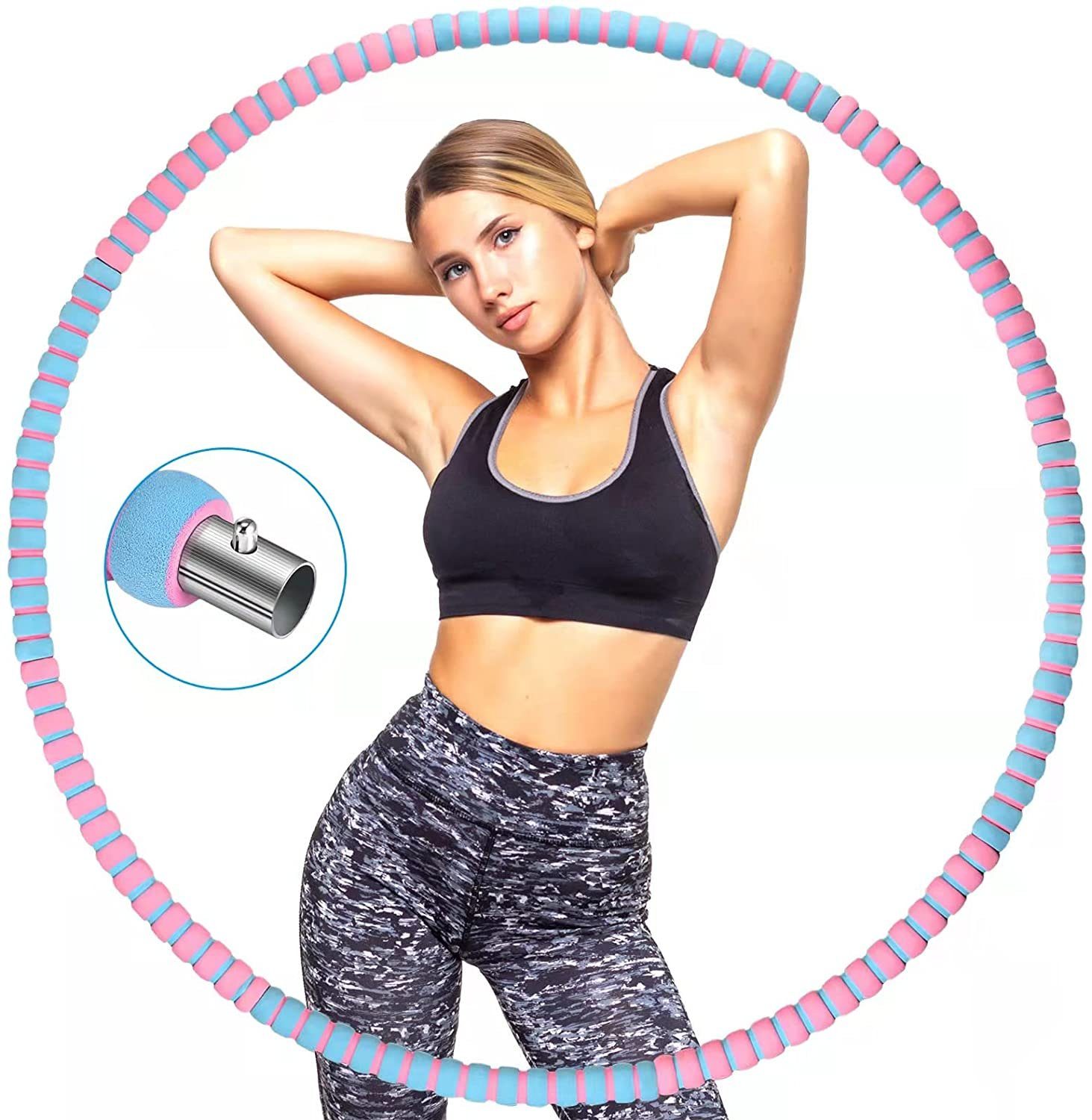GOLDEN Hula-Hoop-Reifen Hula Hoop für Erwachsene & Kinder zur Gewichtsabnahme und Massage Hula Pink und Blau