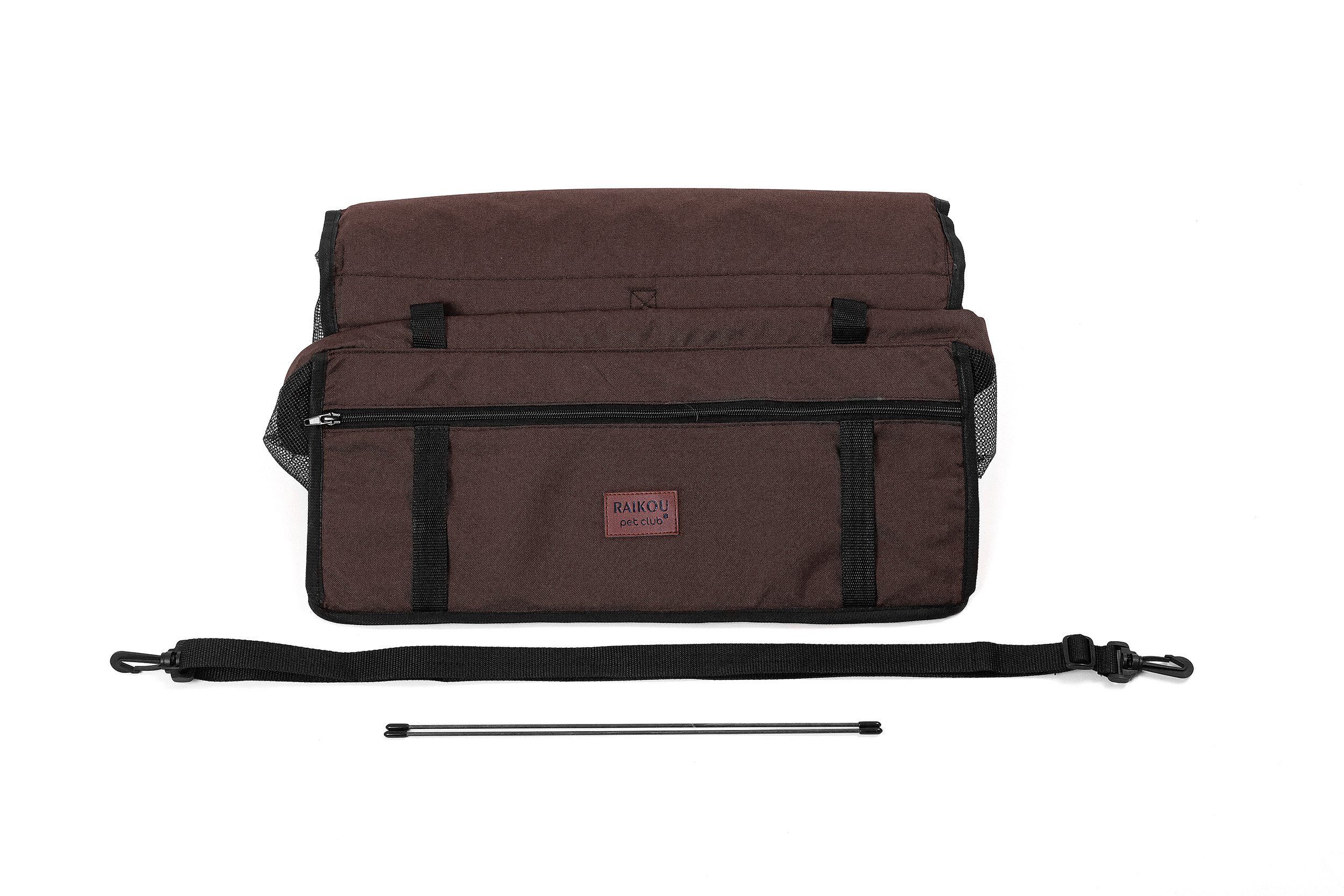 M-Diamant Tiertransportbox Haustier-Autositz / Cargo für den Rücksitz / 50cm*40cm*24cm bis 12 kg, Schnelle & universelle Montage faltbar Stabil & robust