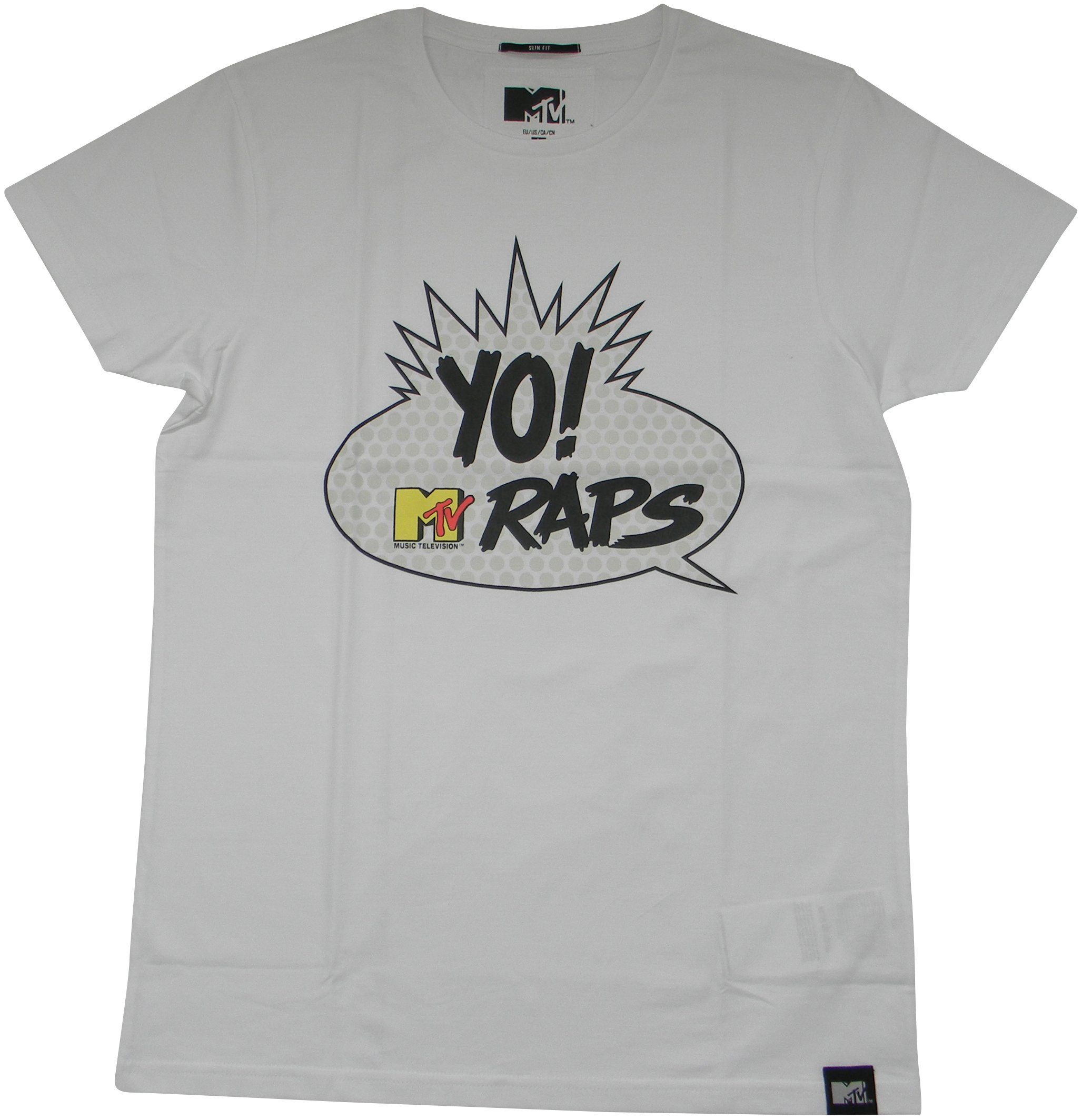T-Shirt Frontprint White Stück) RAPS (Stück, mit YO! MTV 1-tlg.,