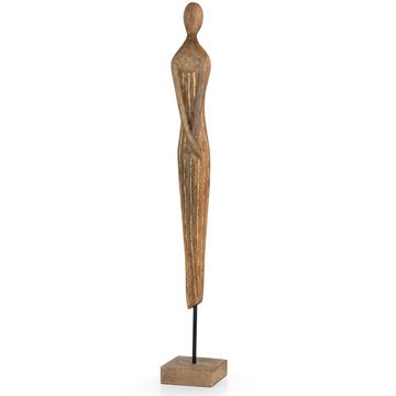 Moritz Skulptur Skulptur Figur Hände auf Rücken 73x10x10cm, Dekoobjekt Holz, Tischdeko, Fensterdeko, Wanddeko, Holzdeko