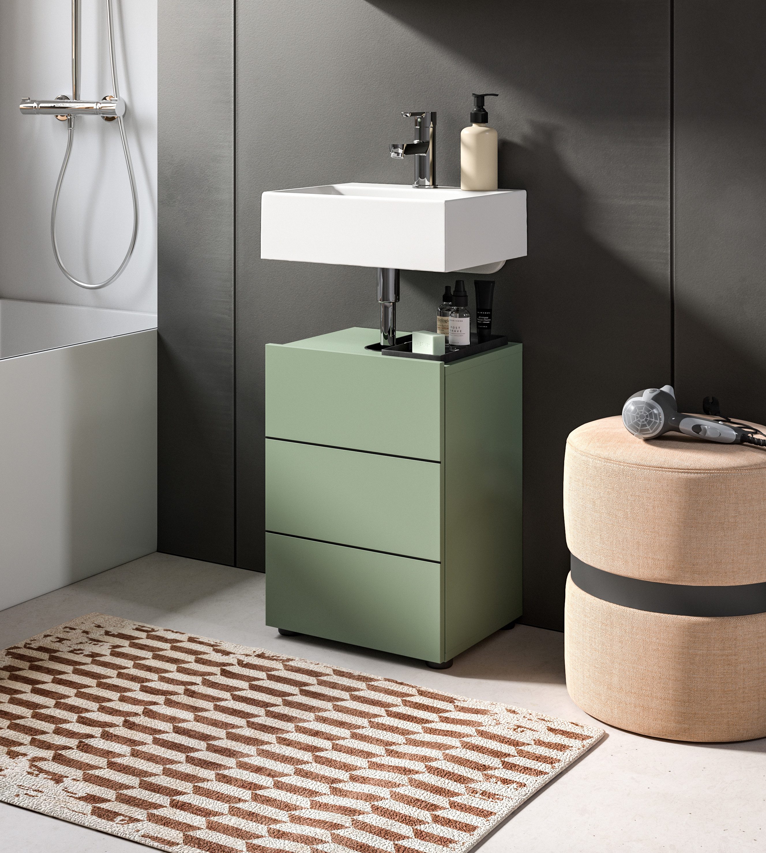 furnling Waschbeckenunterschrank Vera Bad Unterschrank mit pflegeleichter M günstig online kaufen