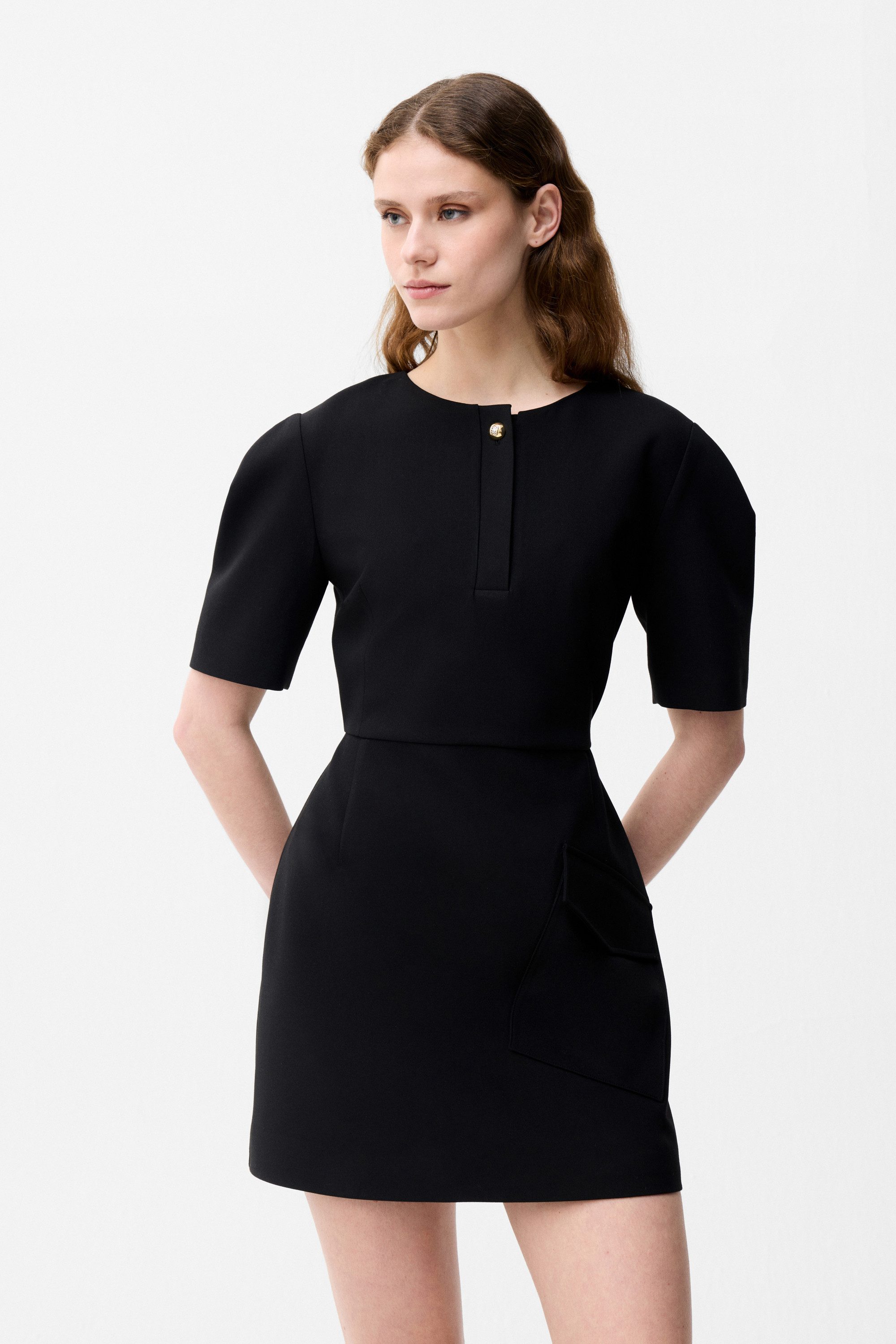 adL Jerseykleid Kurzärmeliges Kleid mit Tasche