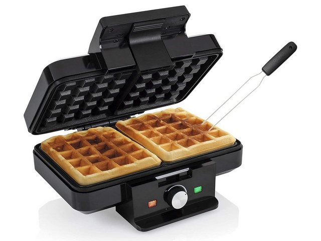 Tristar Waffeleisen, 1000 W, 2 dicke Belgische & Brüsseler Waffeln gleichzeitig Doppel Wafflemaker