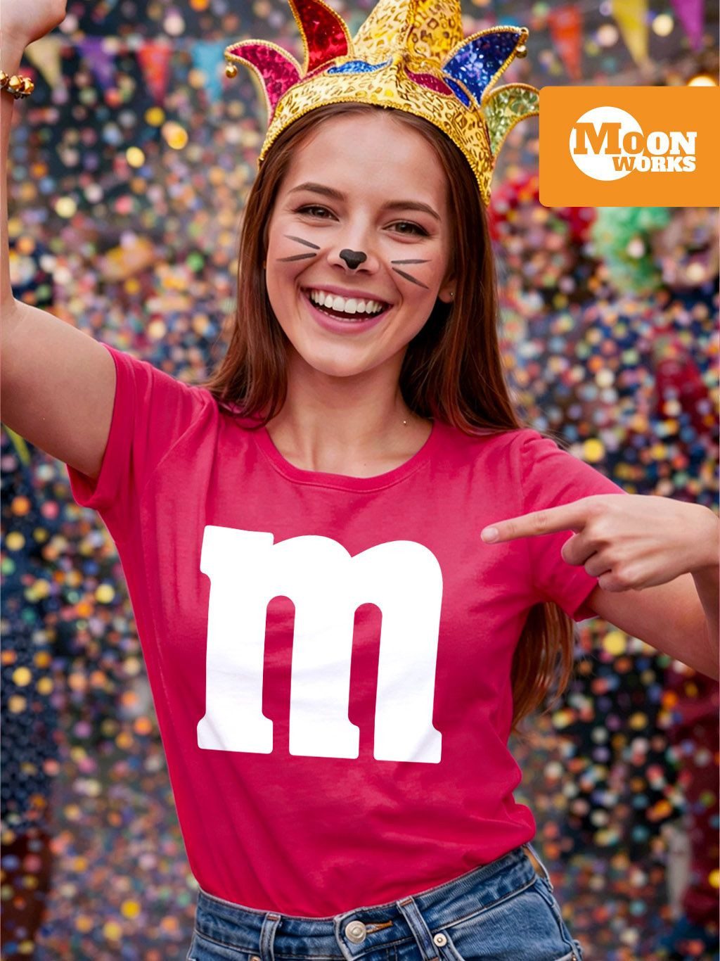 MoonWorks Print-Shirt Damen T-Shirt Gruppen-Kostüm M Aufdruck Kostüm Idee F günstig online kaufen