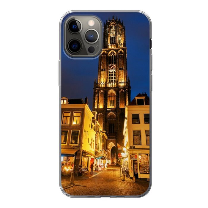 MuchoWow Handyhülle Nacht - Domturm - Utrecht Handyhülle Apple iPhone 12 Pro Smartphone-Bumper Print Handy