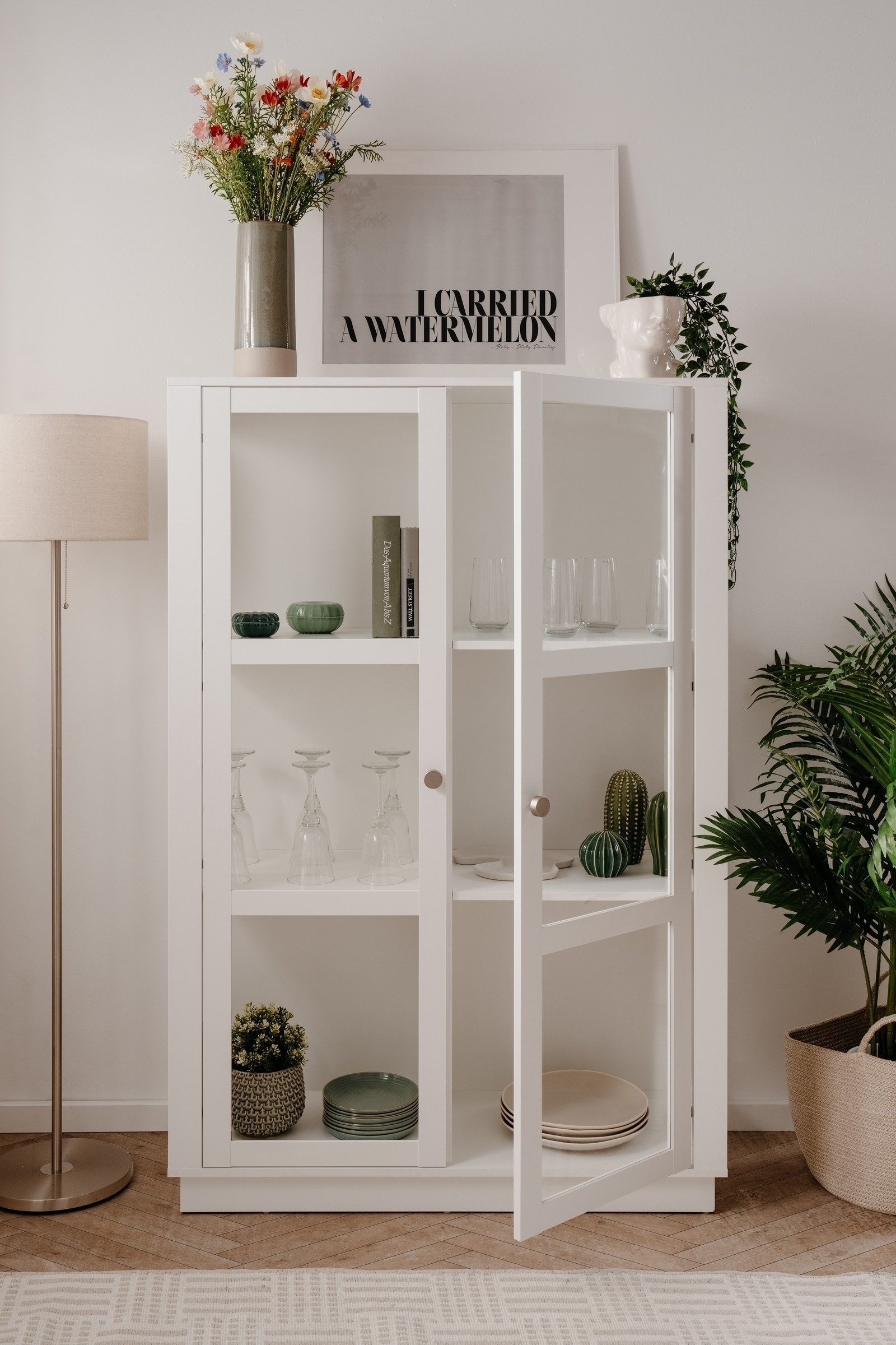 freiraum Highboard Arles, in weiß - 100x150x40cm (BxHxT)