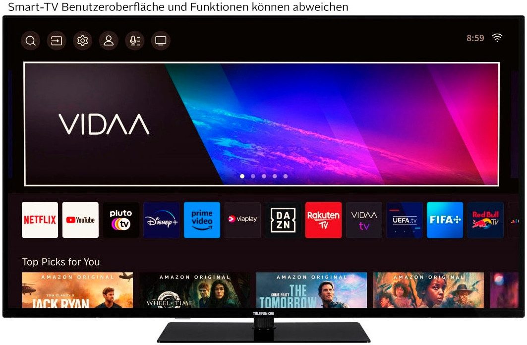 Telefunken D65Q850M8CWI QLED-Fernseher (164 cm/65 Zoll, 4K Ultra HD, Smart-TV)