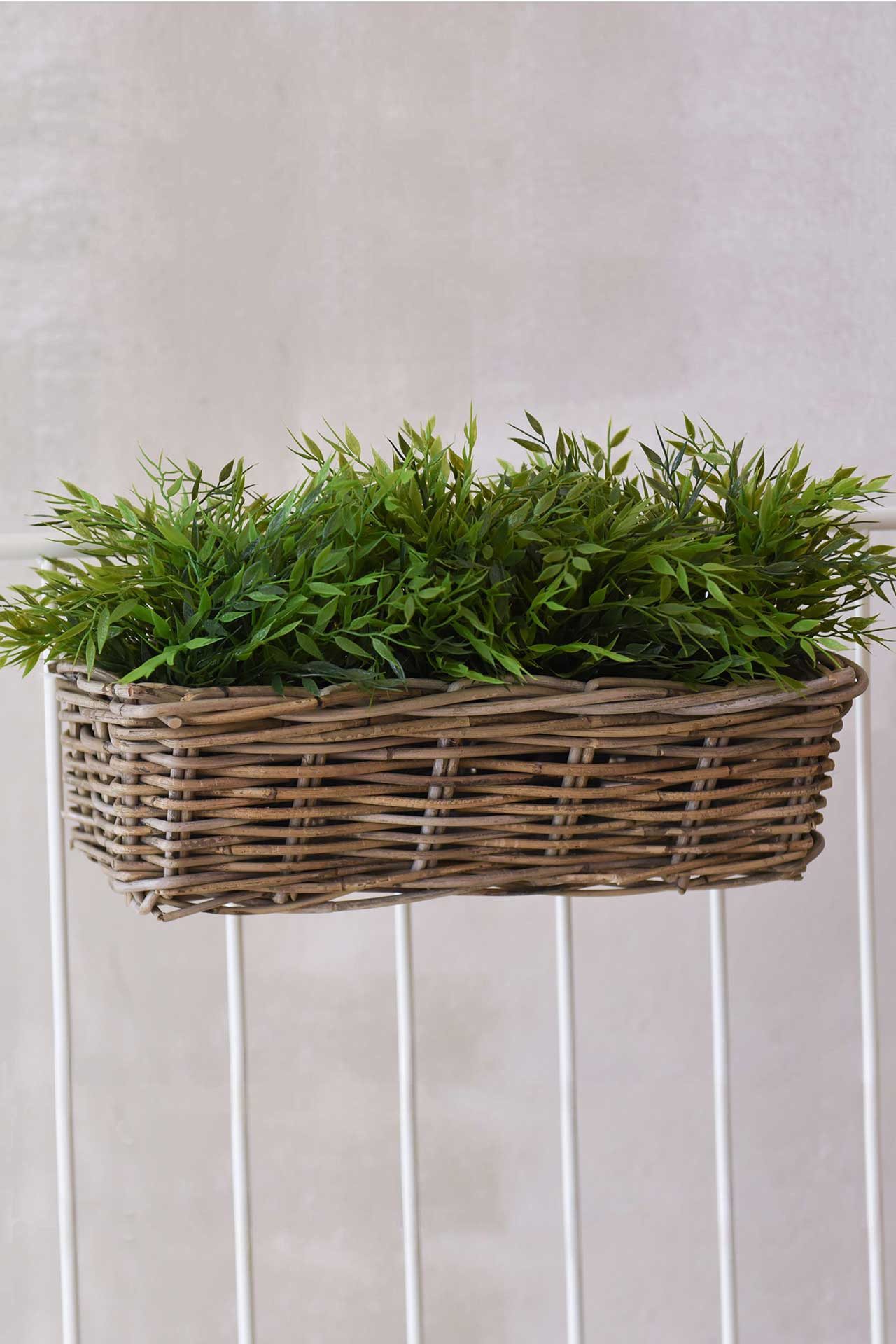 VIVANNO Balkonkasten Rattan SACADA Kasten - Natur Geflochten (1 St), 46x18x14 cm