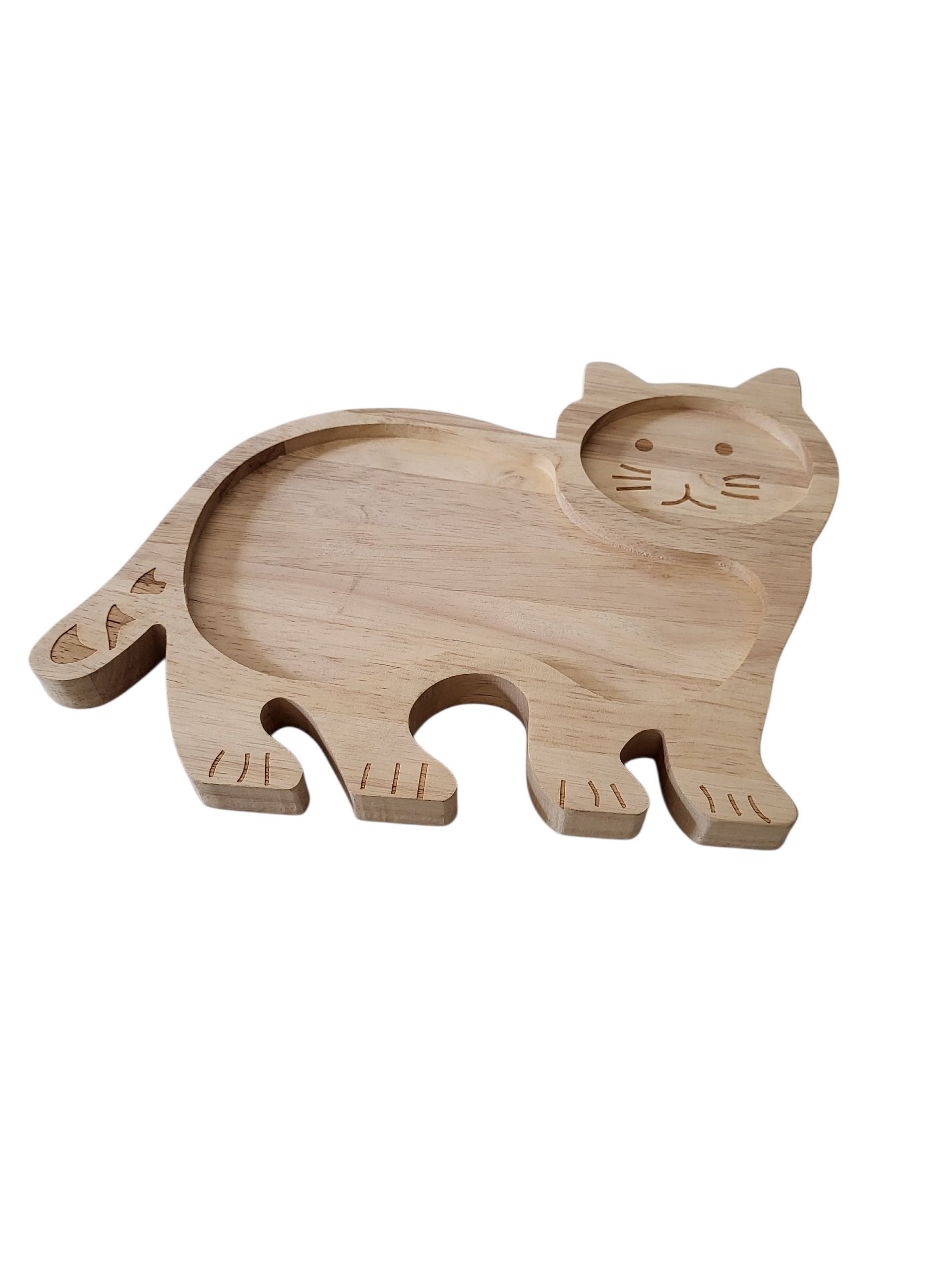 Weltbild Декоративная тарелка Snackteller Katze aus Holz, Kindersnackteller